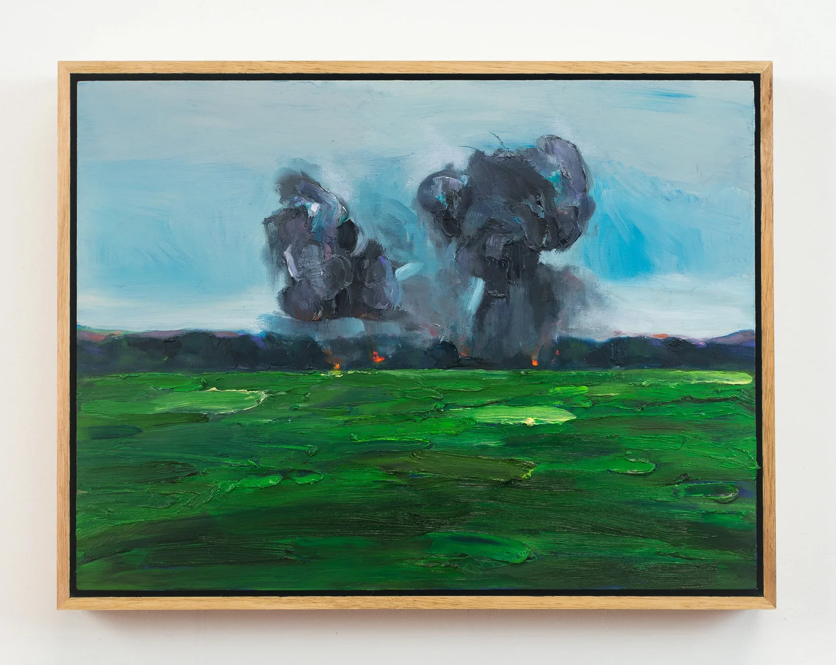 Wildfire, 2018, oil on wood, 33 x 43 cm