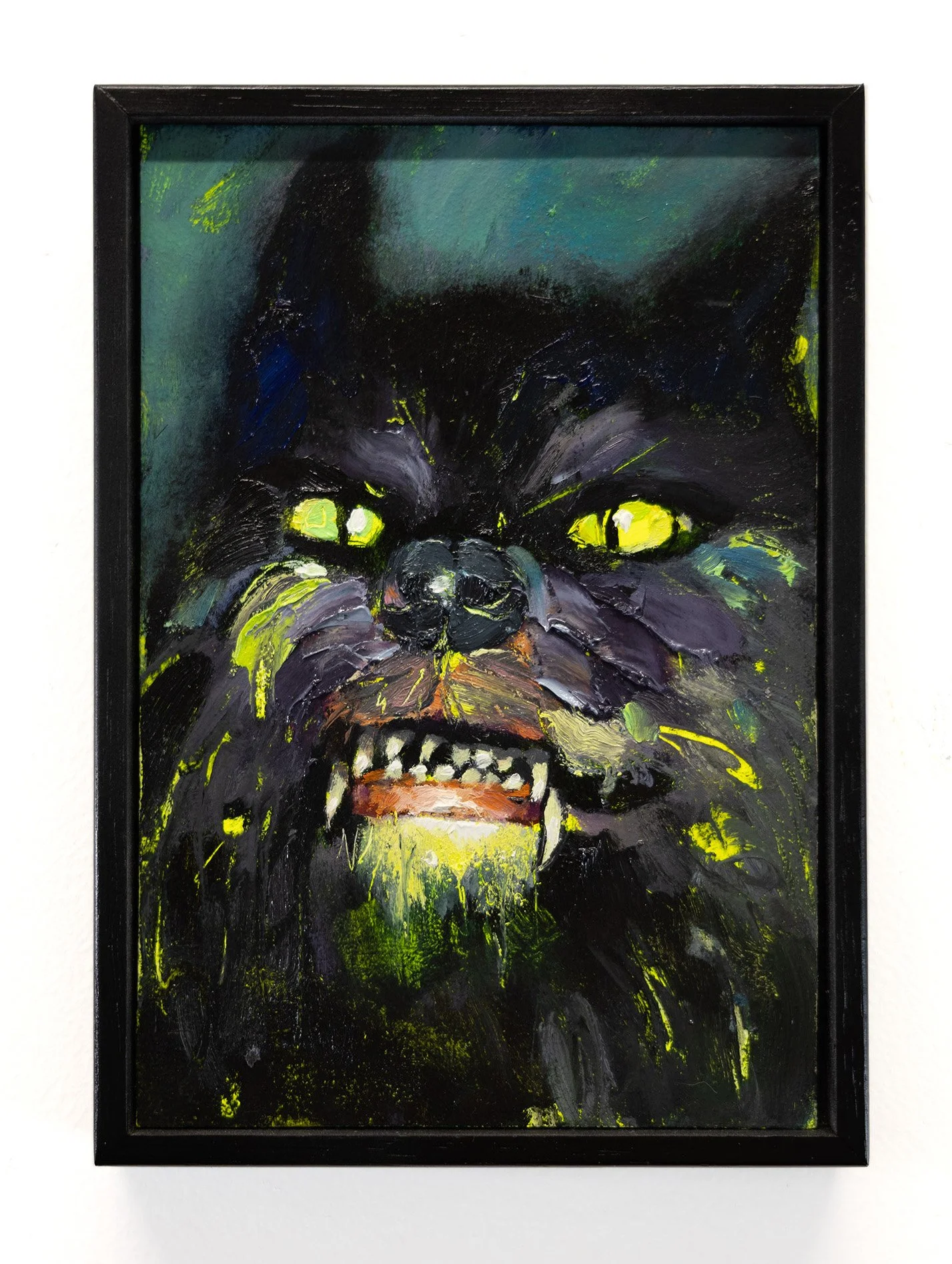Gmork, 2025, oil on wood, 21 x 15