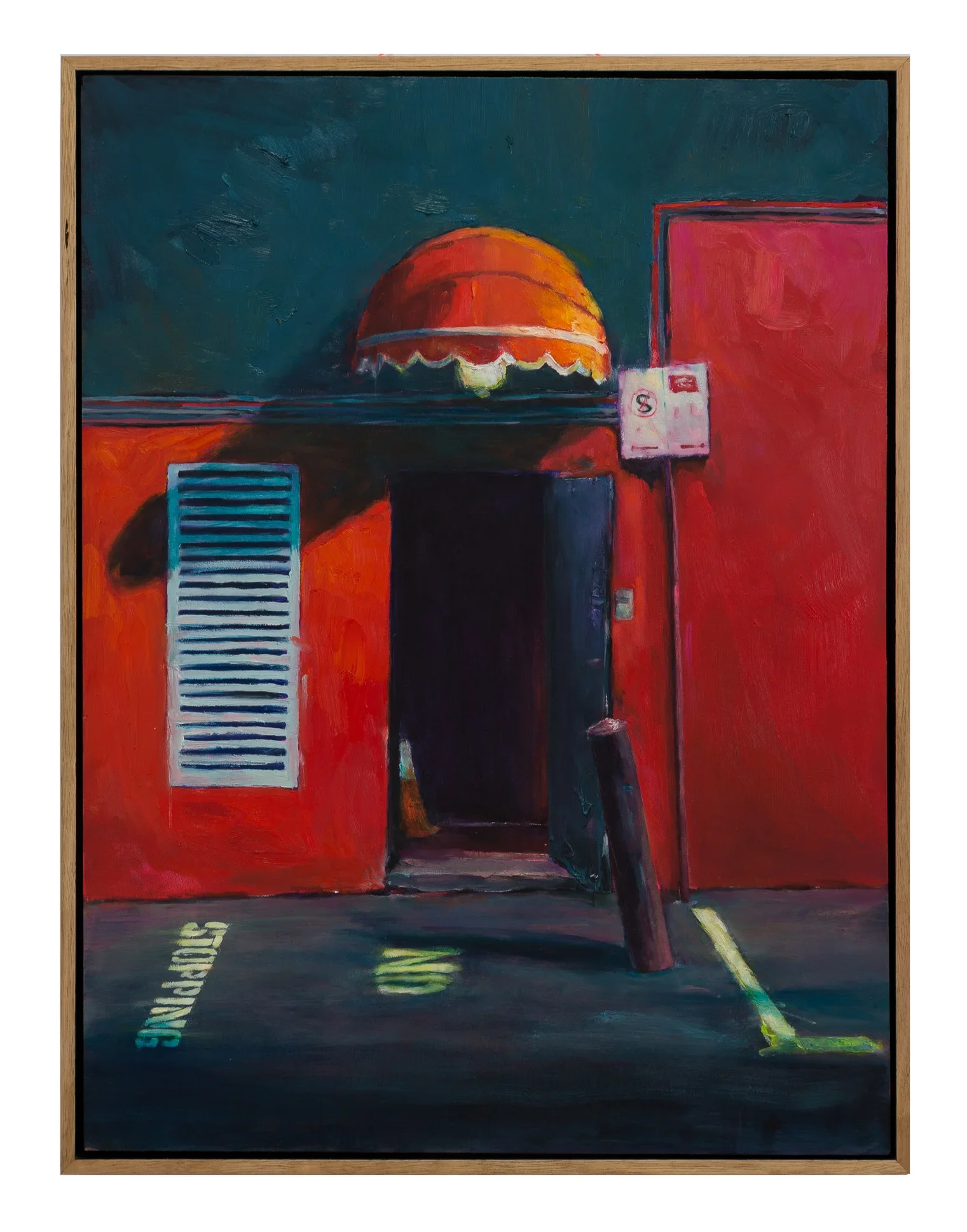 Private Members Entrance and Limousine Pickup, 2018, oil on wood, 63 x 48cm