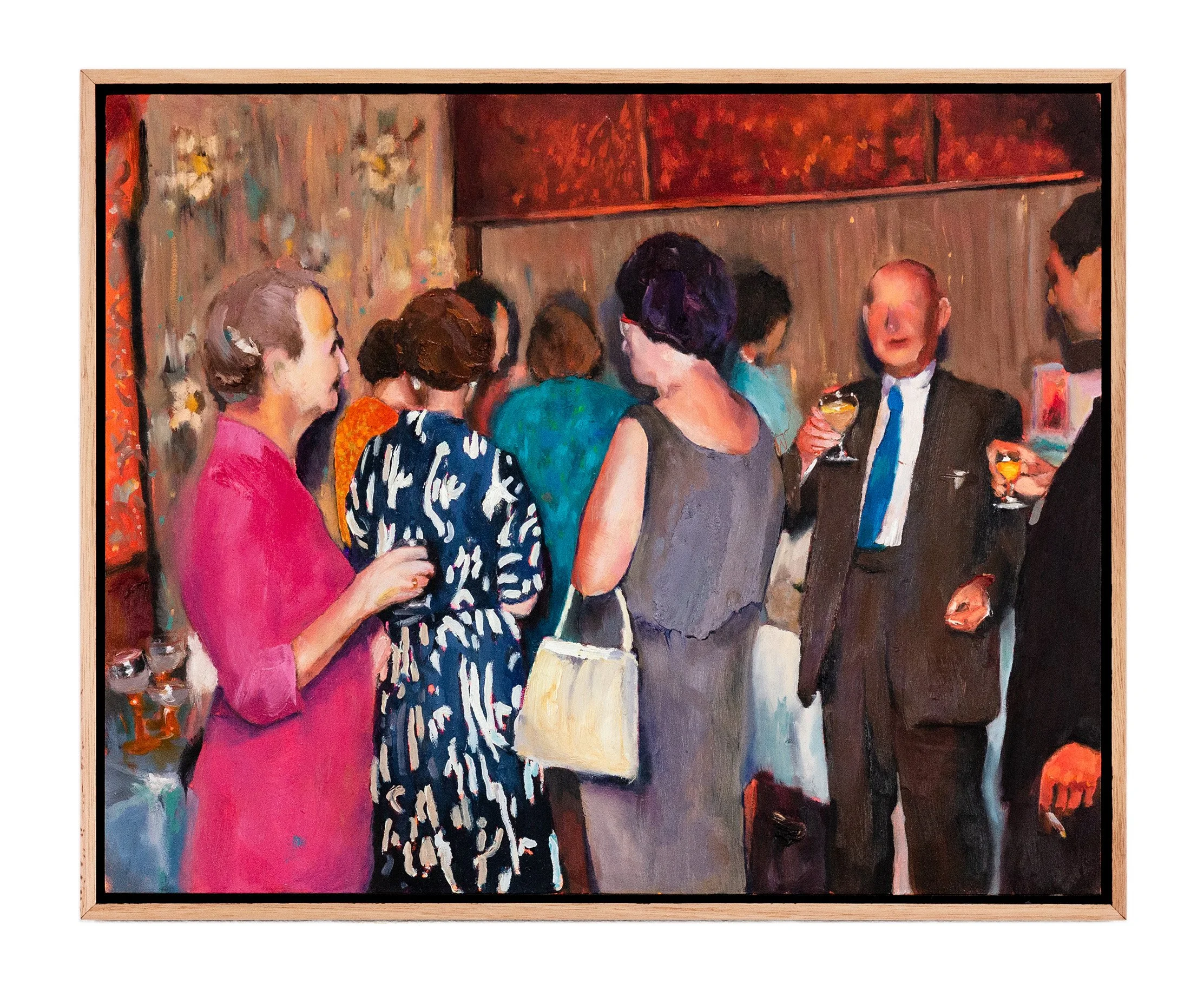 The Reception, 2019, oil on Wood, 43 x 53 cm