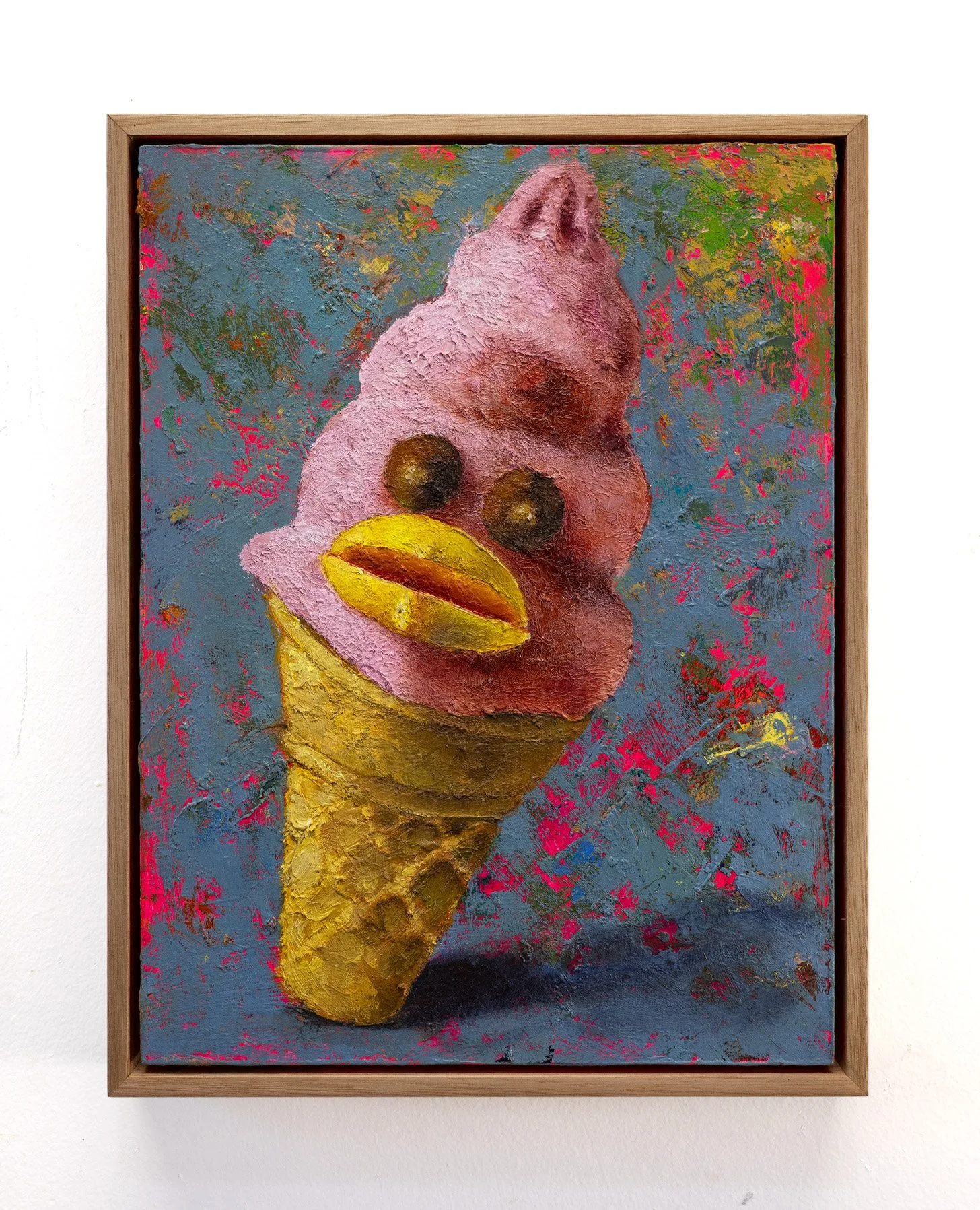 Dinky Duck, 2025, oil on wood, 24 x 33cm
