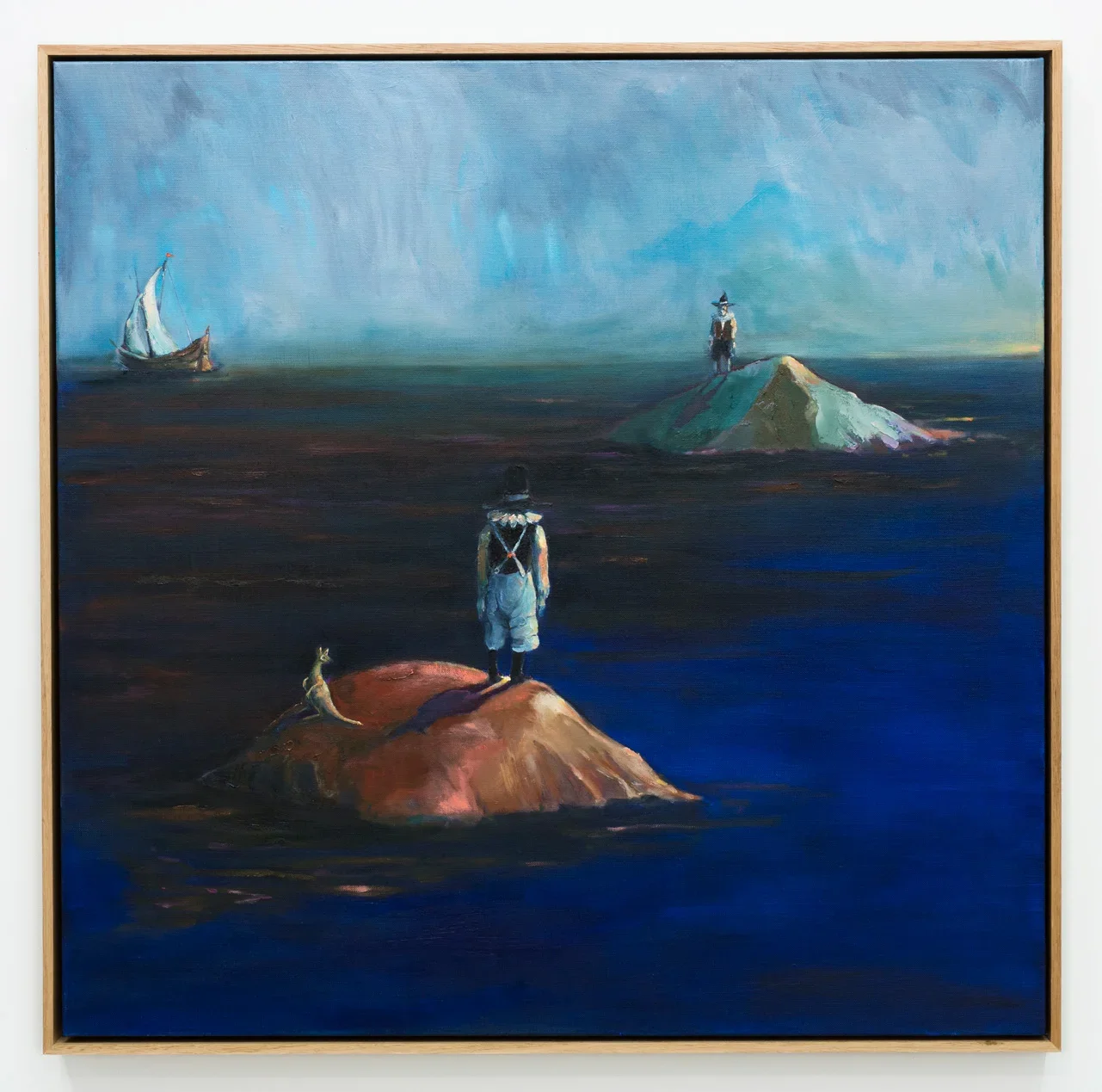 Two Boys - Half Moon Reef, 2017, oil on linen, 79 x 79cm