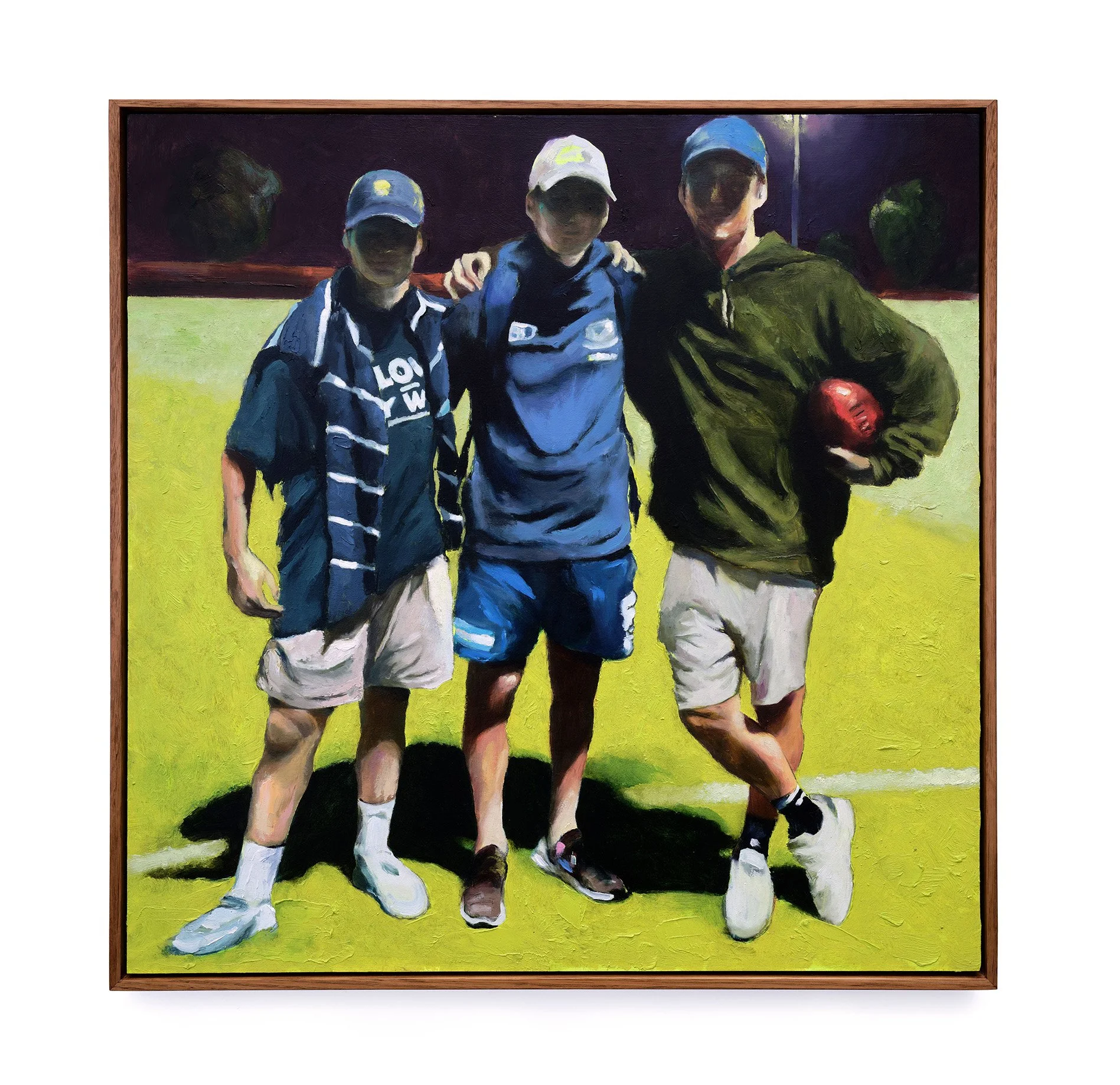 Due for a pic, 2022, oil on wood, 62.5 x 62 cm, City of Stirling Art Collection