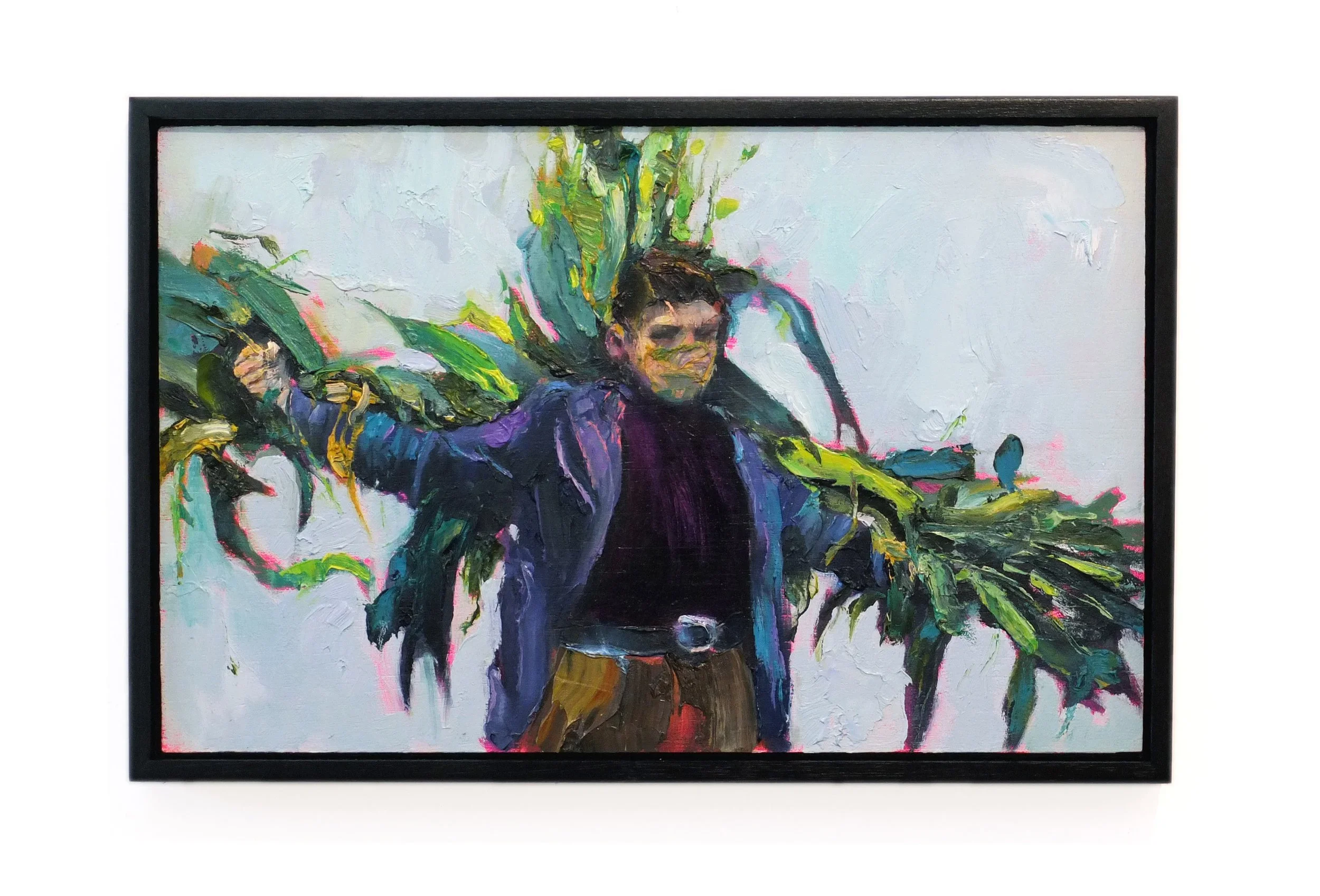 Behind the Rows, 2021, oil on wood