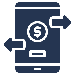 Icon of a smartphone with a dollar sign, indicating a financial or payment transfer.