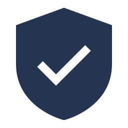 Shield with a checkmark in the center, symbolizing security or protection.