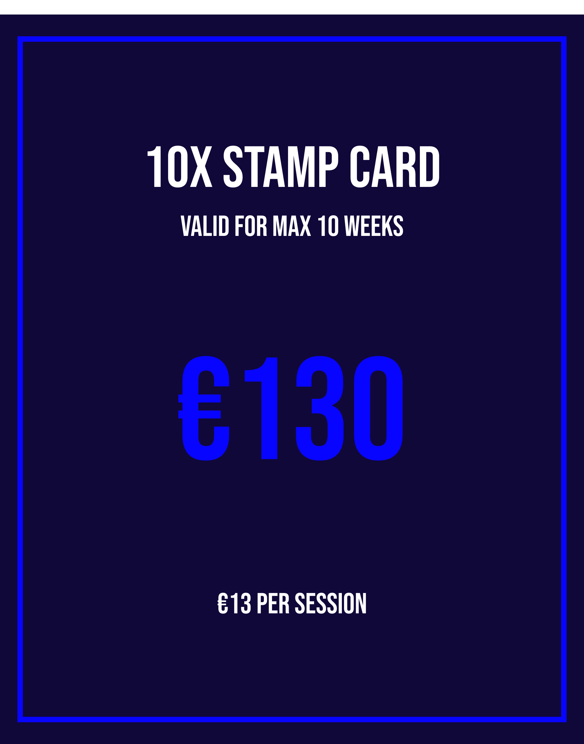 Ten sessions at €13 each, valid for 10 weeks — perfect for training once a week, ten weeks in a row, without a monthly commitment. Train at your own pace, whenever your schedule allows. Check the schedule on the booking page https://kettlebell-collec