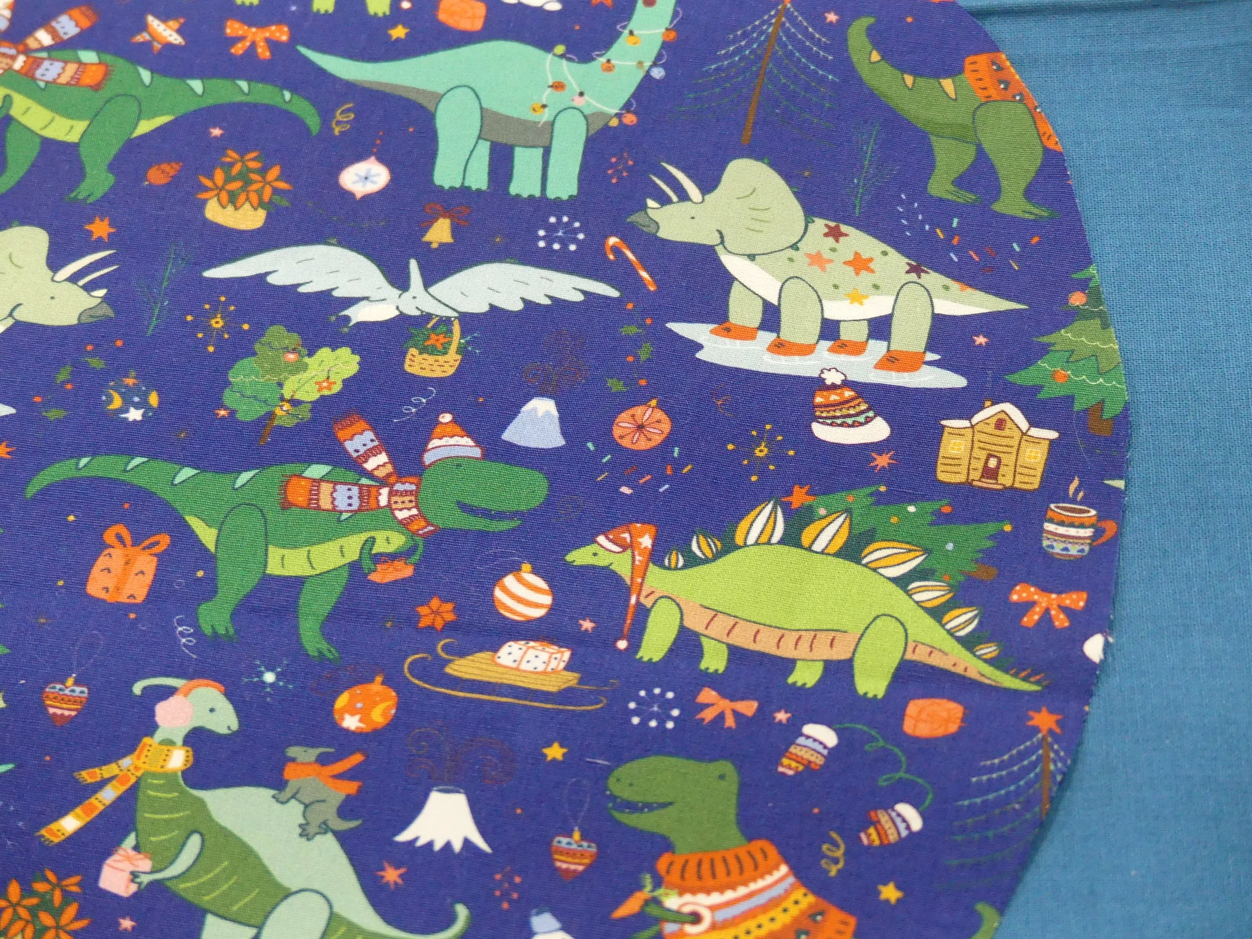 Scrub Cap - Christmas Festive Dino Party - Teal