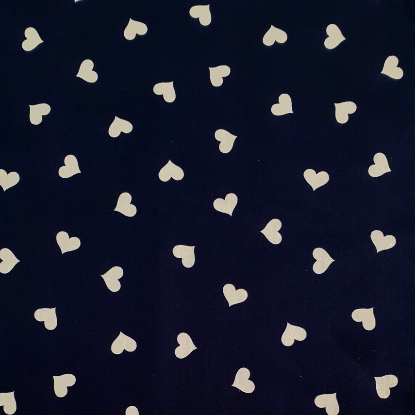 Scrub Top - White Hearts on Navy