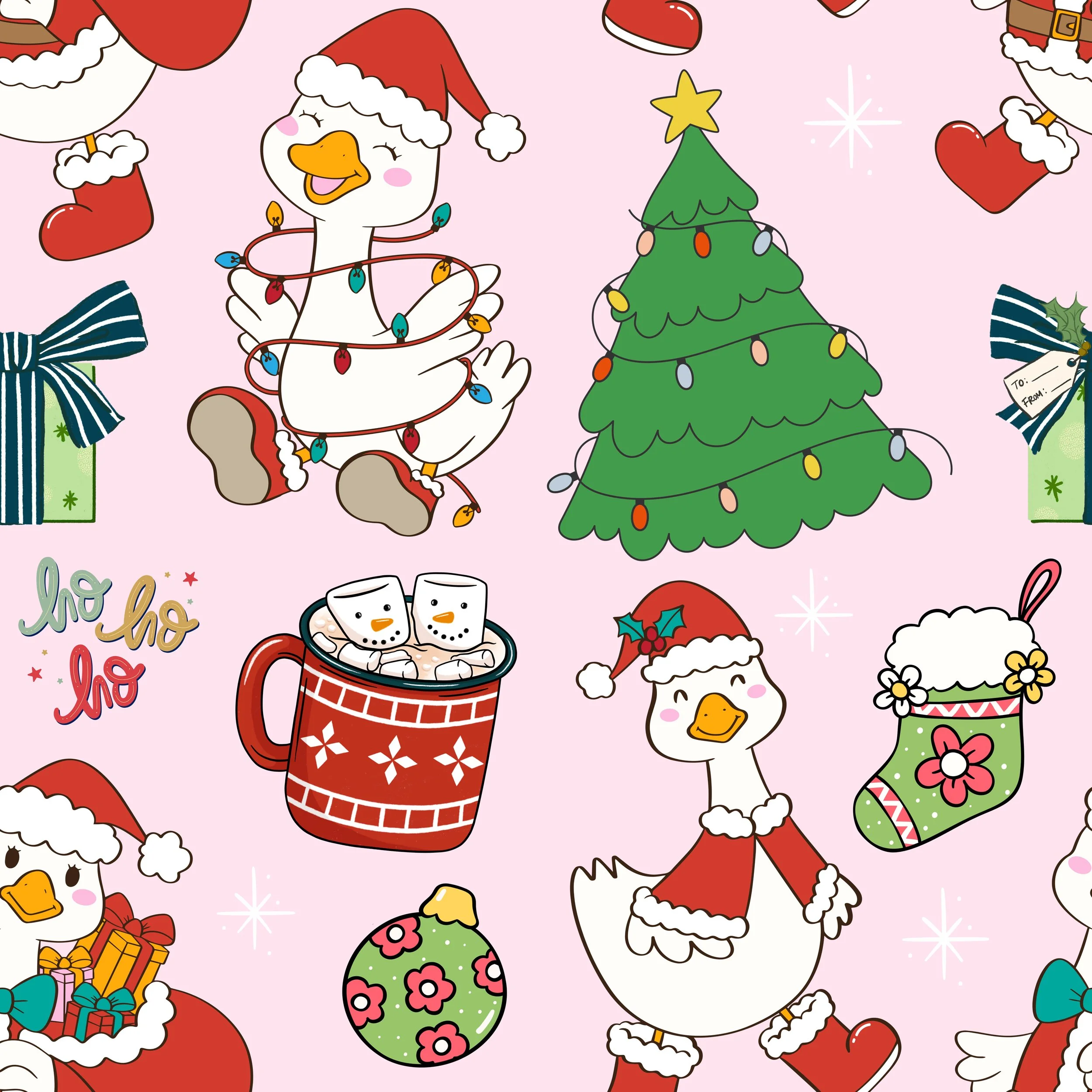 PREORDER - ROUND 33 - SCRUB TOP - 2082 SILLY GOOSE CHRISTMAS