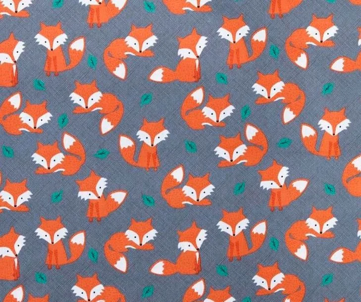 Scrub Top - Size XL - Foxes in Navy