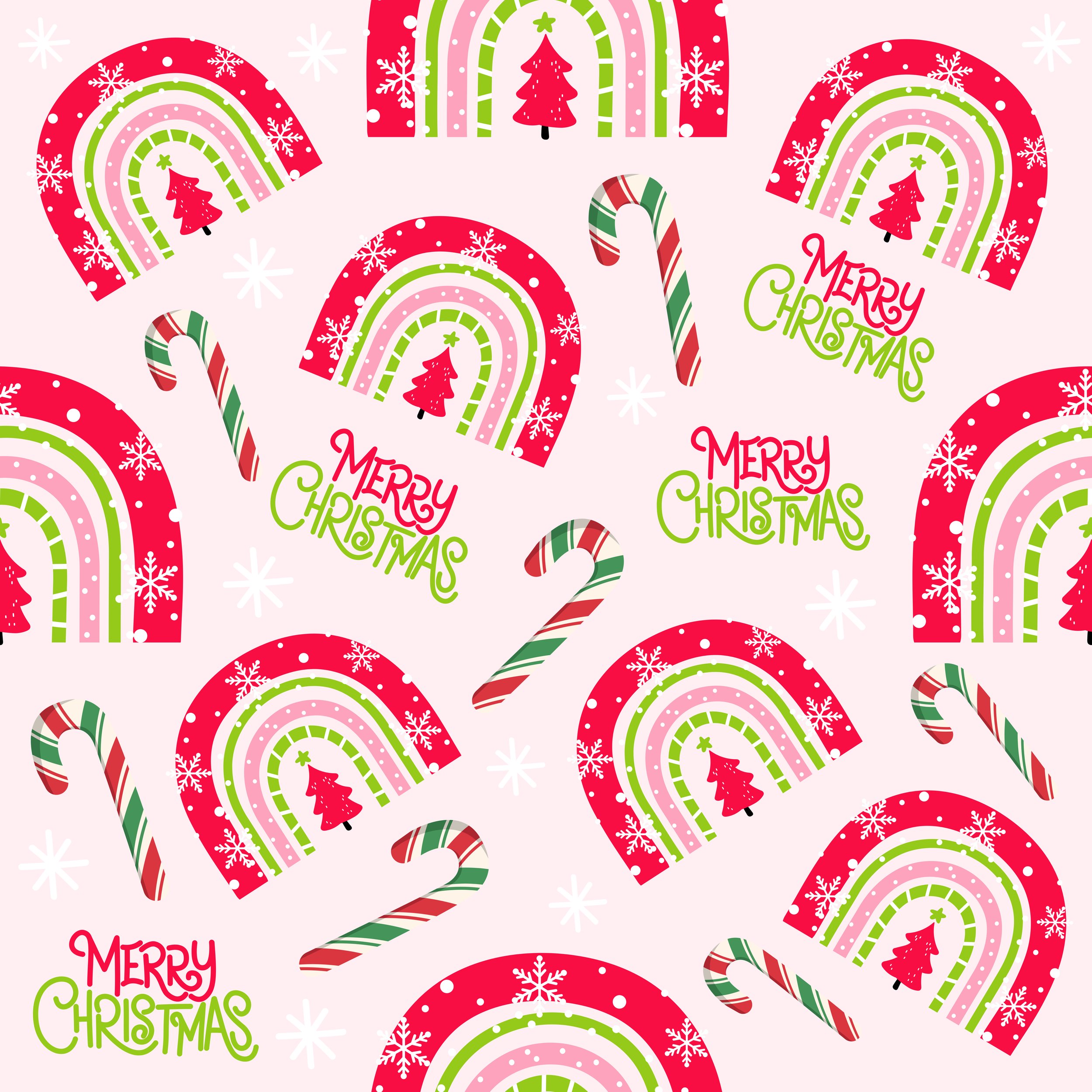 PREORDER - ROUND 33 - SCRUB TOP - 2087 CHRISTMAS RAINBOWS