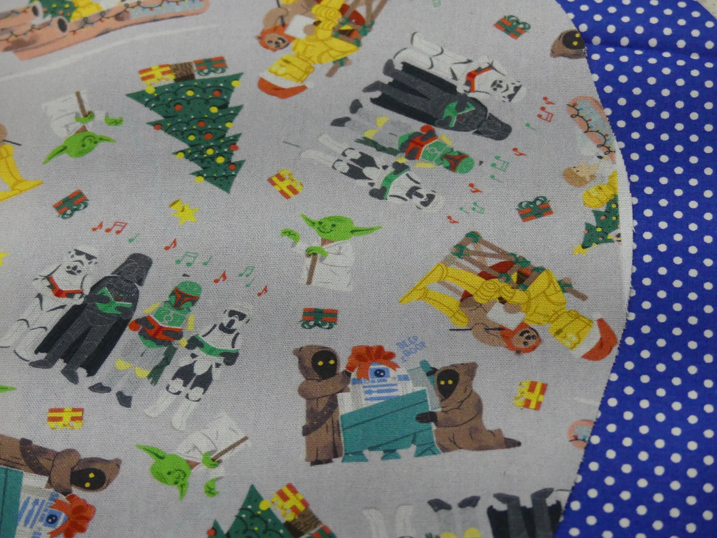 Scrub Cap - Christmas Star Wars Grey - Dark Blue Spot