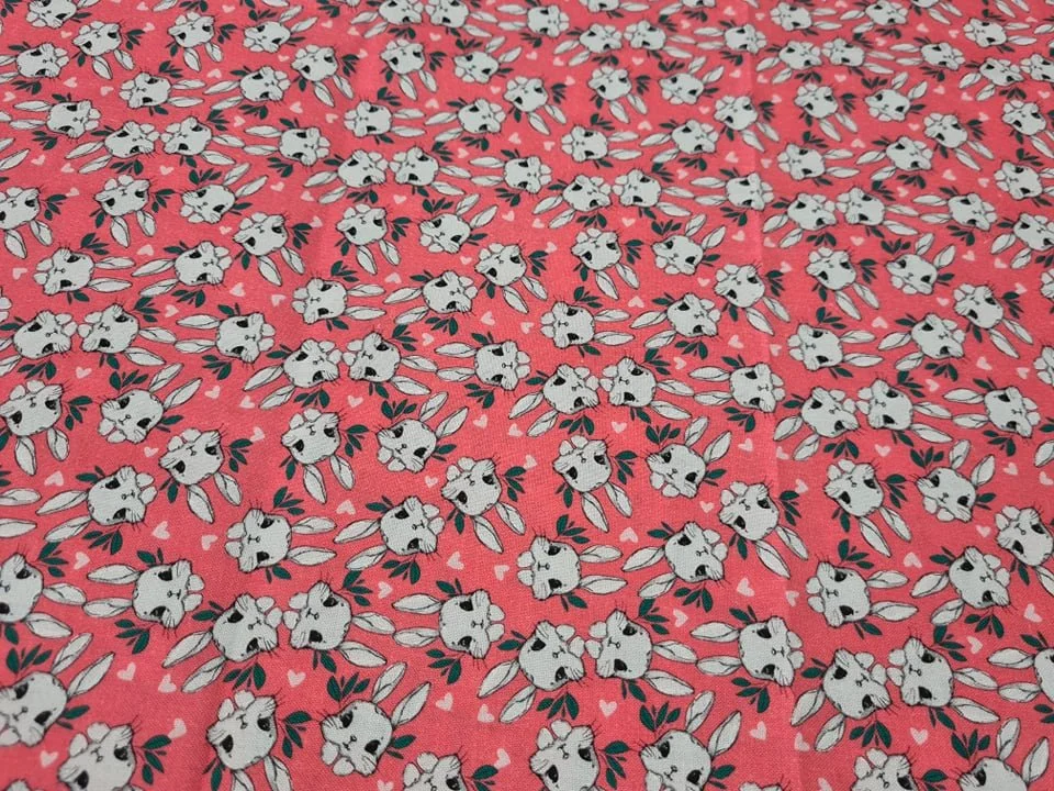 Scrub Top - Bunnies in Hot Pink