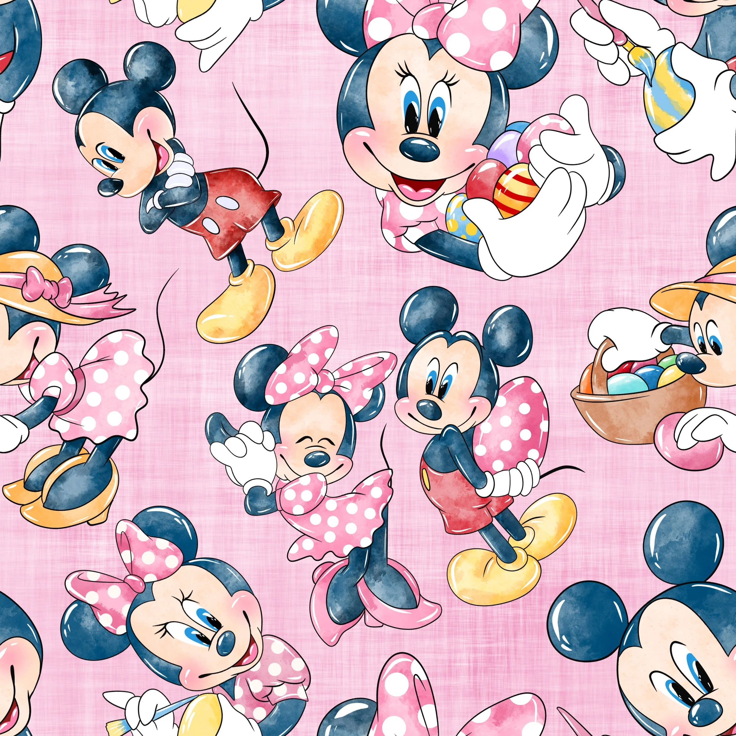 PREORDER - ROUND 33 - SCRUB TOP - 1016 MICKEY & MINNIE EASTER EGG HUNT