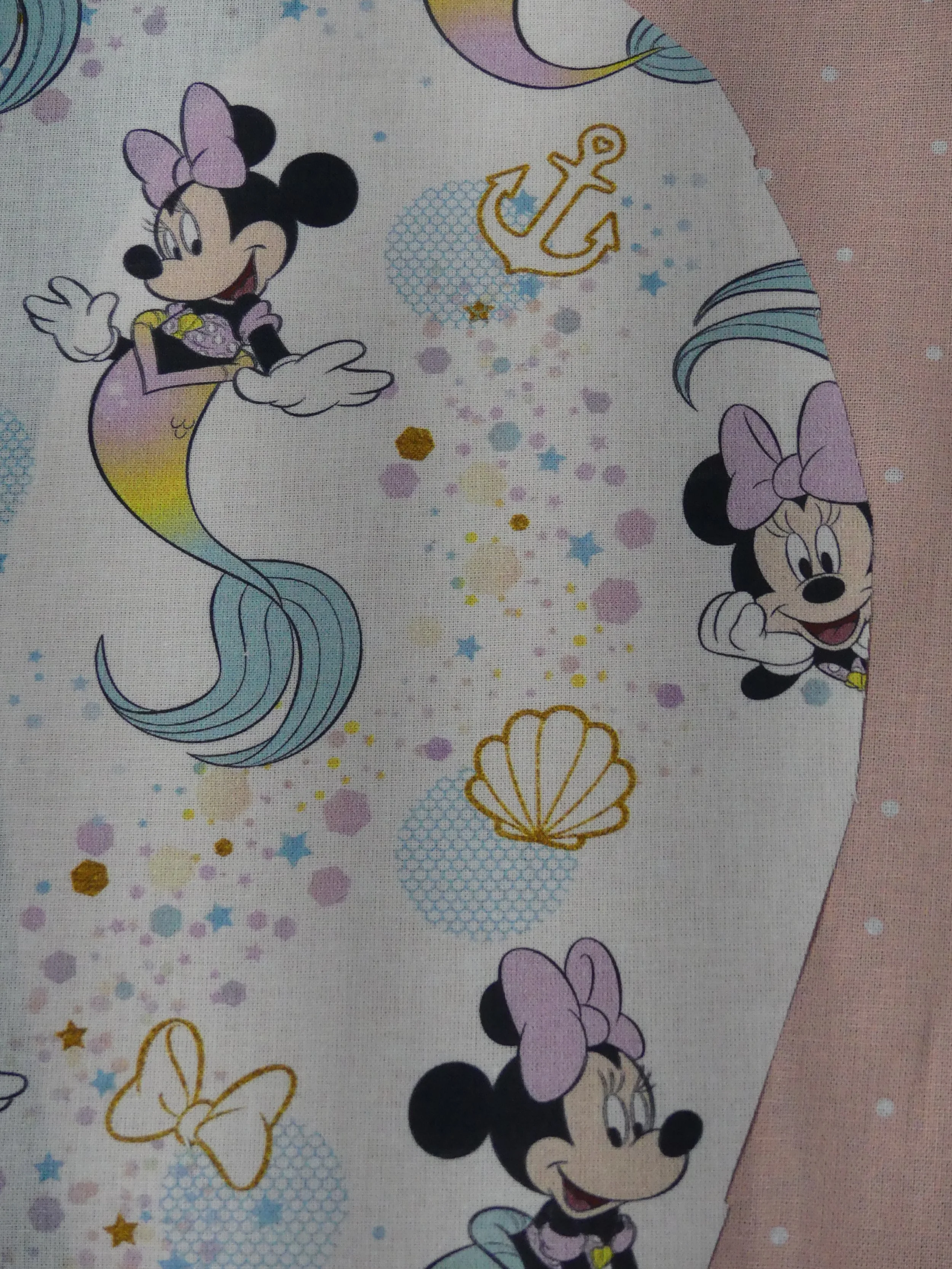 Scrub Cap - Minnie Mermaid - Pale Pink Spot
