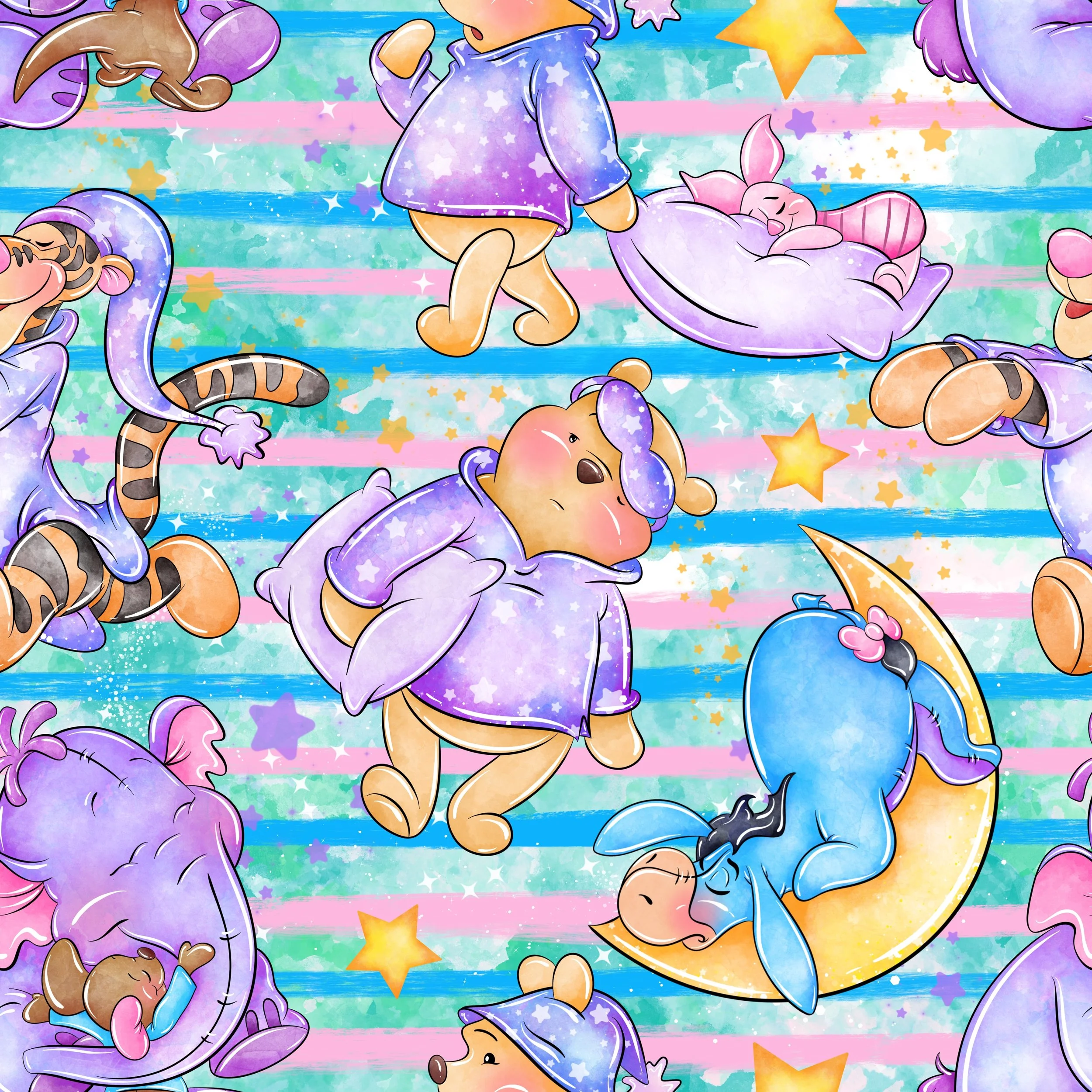 PREORDER - ROUND 33 - SCRUB TOP - 3299 WINNIE SLEEP CREW