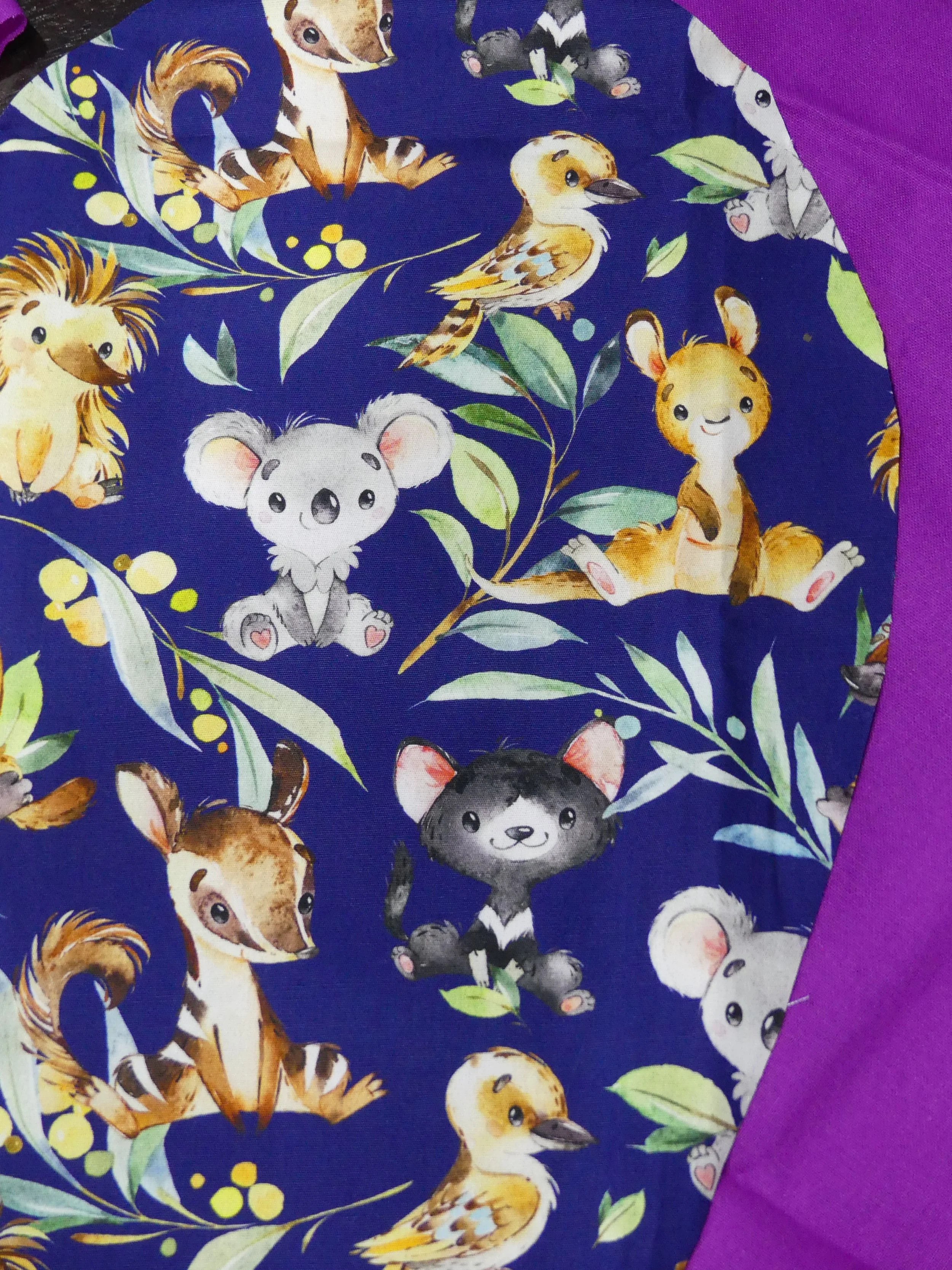Scrub Cap - Aussie Animals - Purple