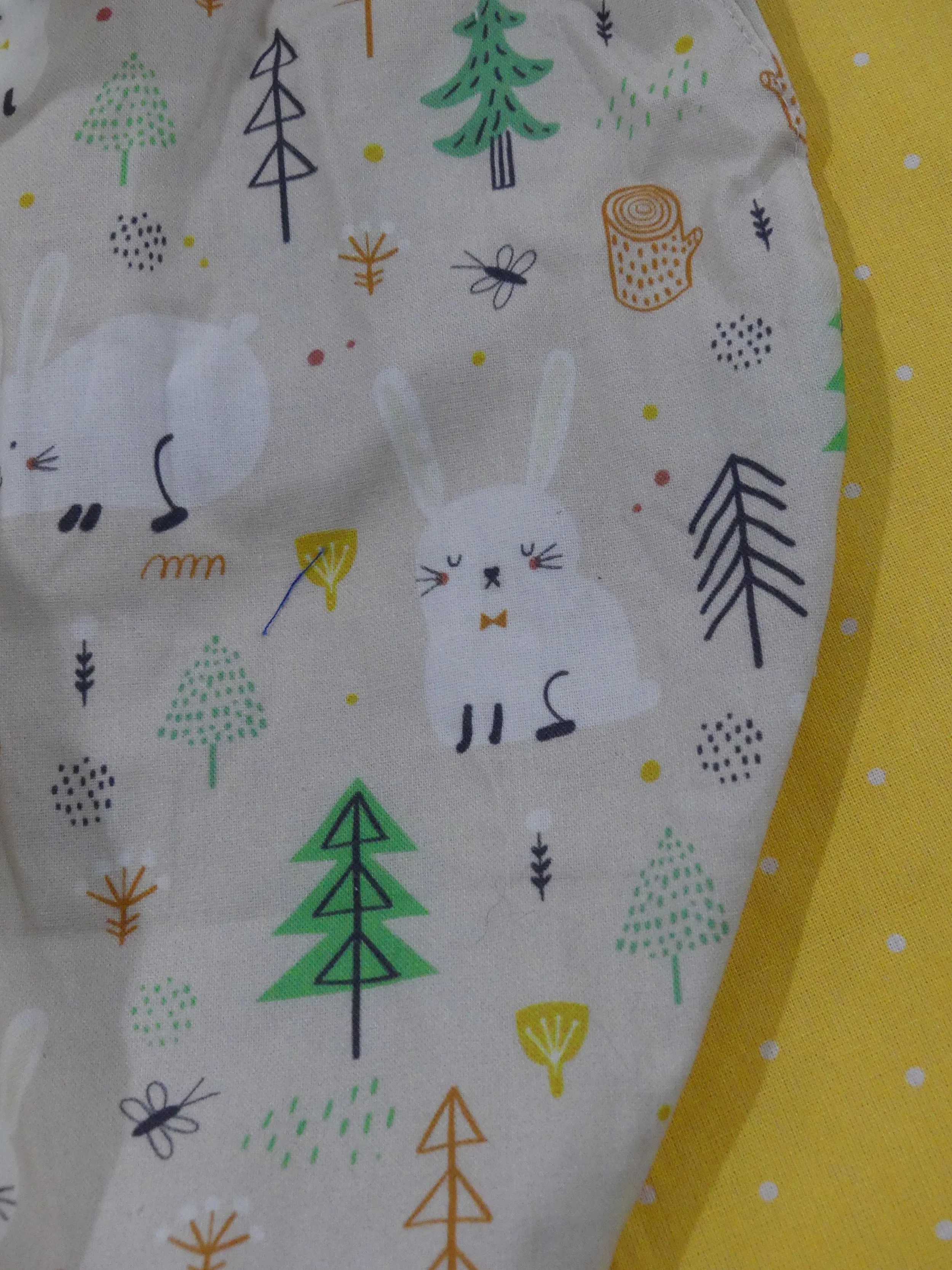 Scrub Cap - Woodland Bunnies - Yellow Spot