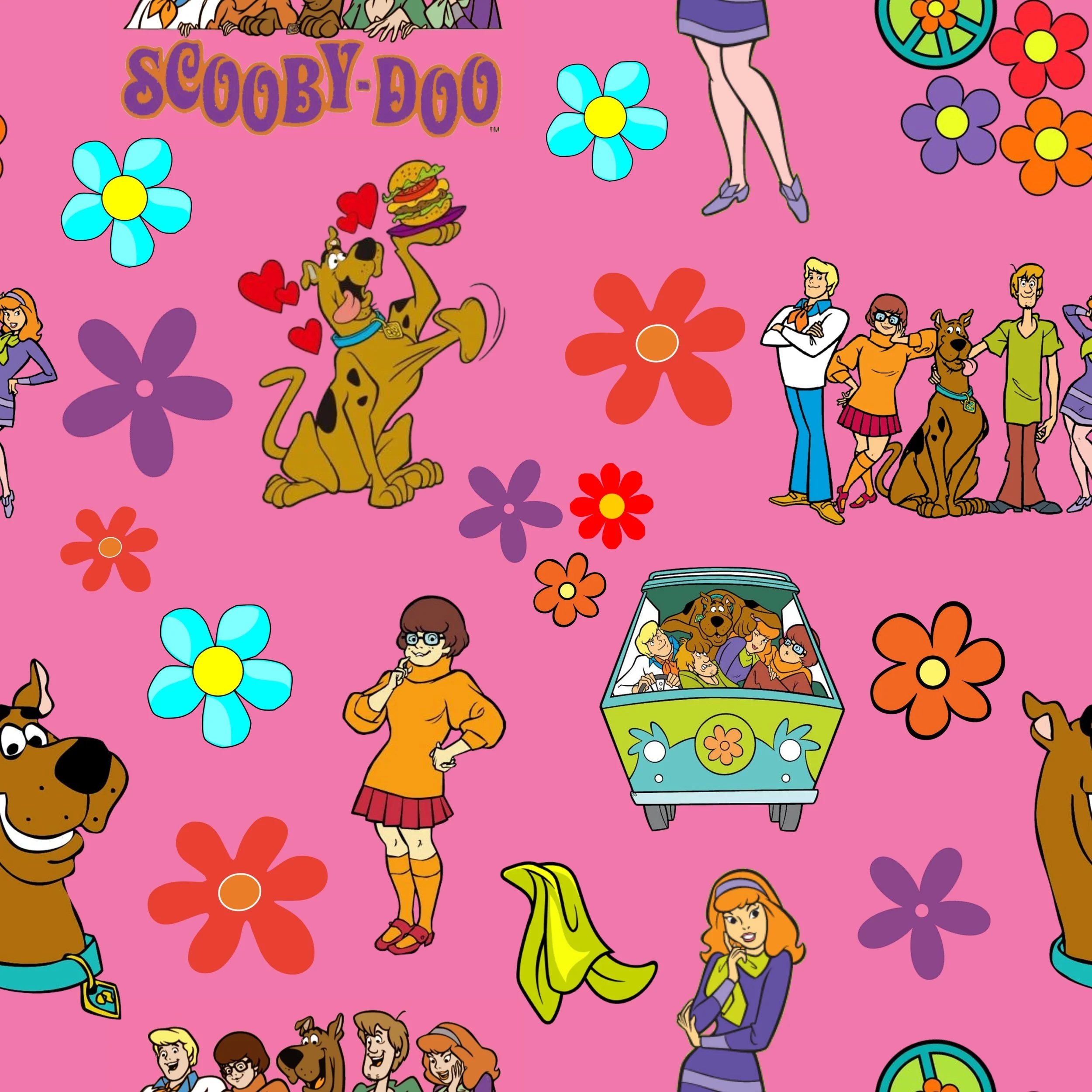 PREORDER - ROUND 33 - SCRUB TOP - 3022 SCOOBY GANG IN PINK