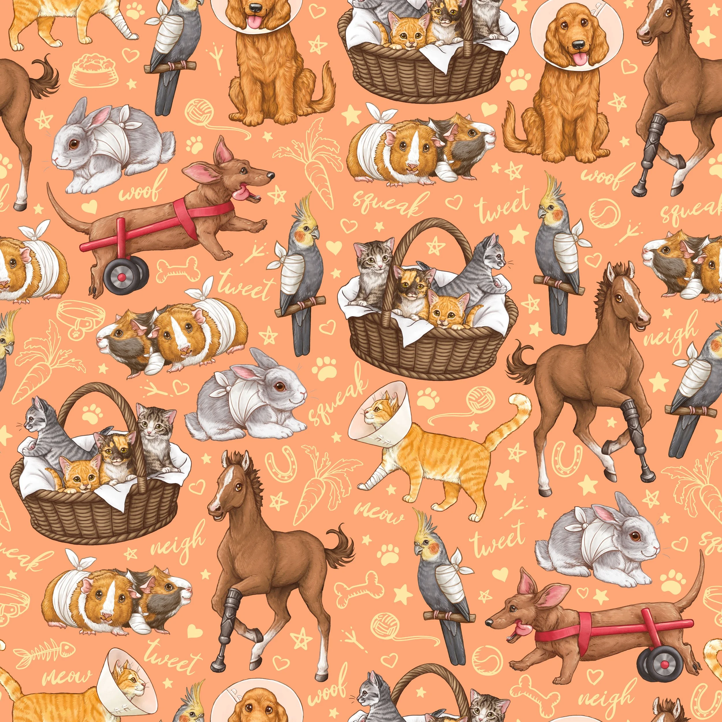 PREORDER - ROUND 35 - SCRUB TOP - 7017 PETS ON THE MEND - LARGE - SHERBERT