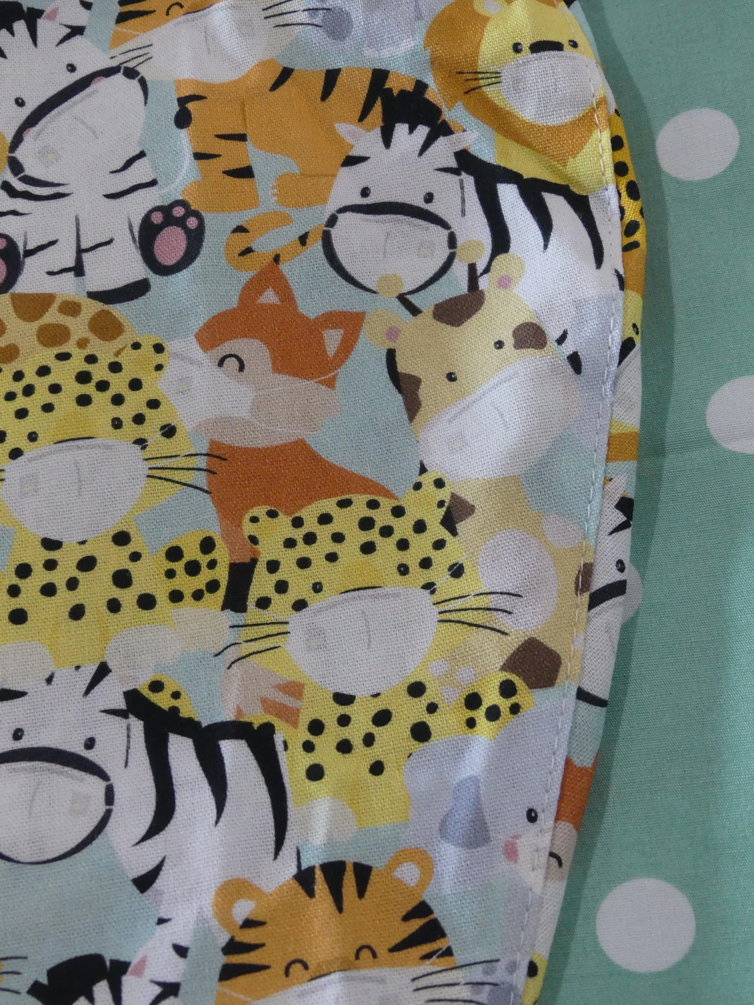 Scrub Cap - Mask Animals - Mint Spot