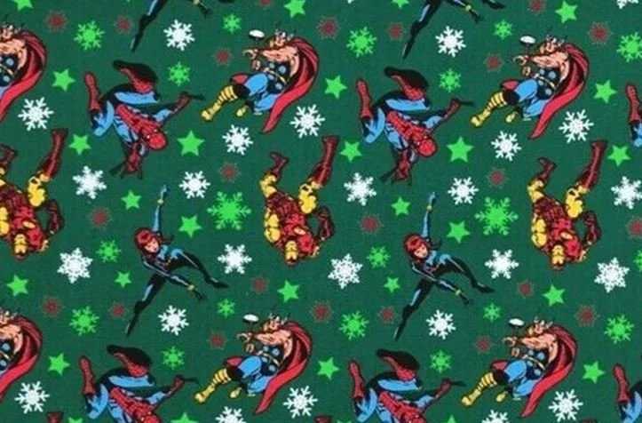 Christmas Scrub Top - Avengers Green