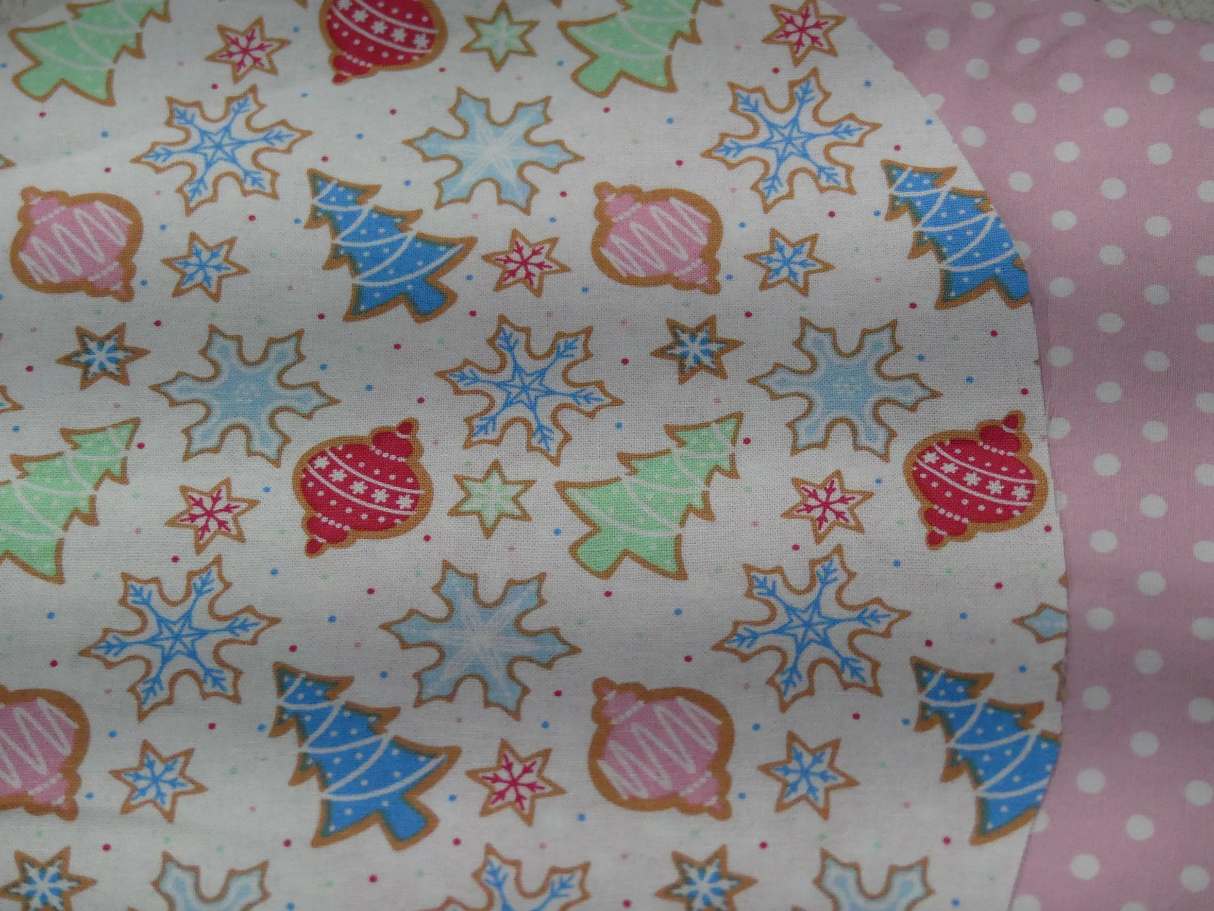 Scrub Cap - Christmas Symbols - Pink Spot