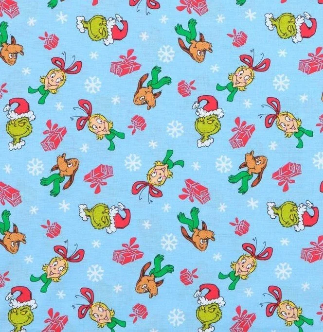 Christmas Scrub Top - Grinchmas Friends Aqua