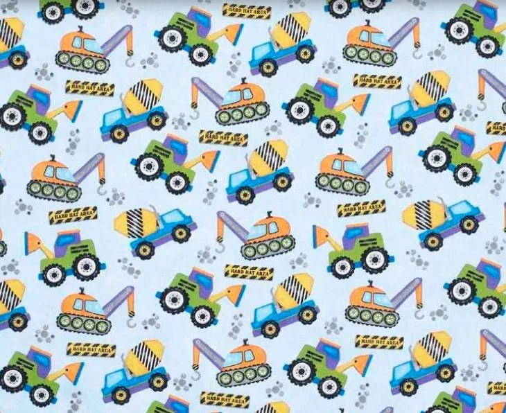 Scrub Top - Size XL - Trucks in Blue