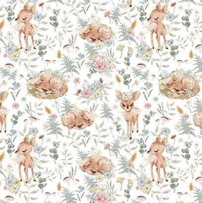 Scrub Top - Fawn in White