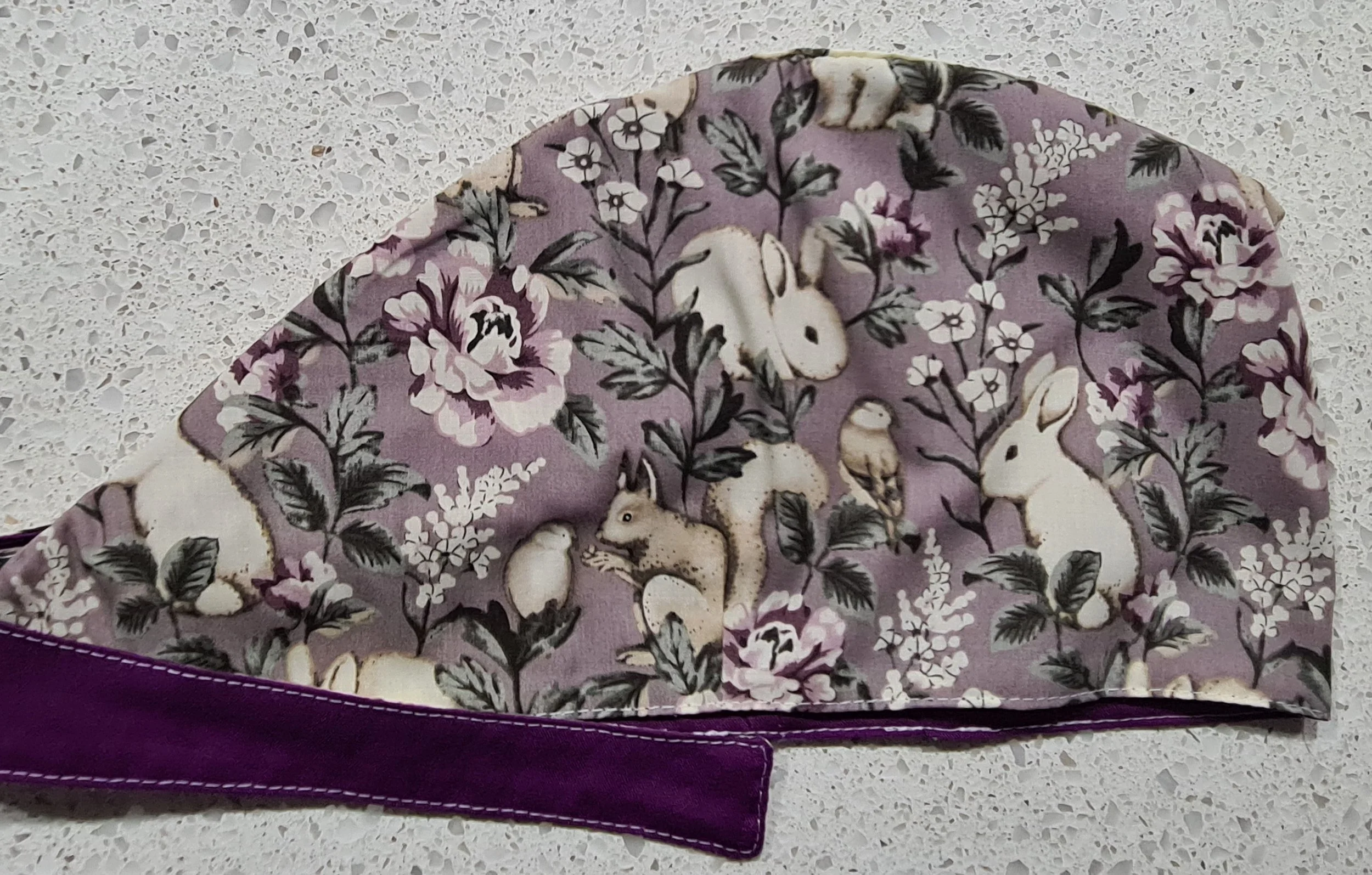 Scrub Cap - Woodland Bunnies - Purple