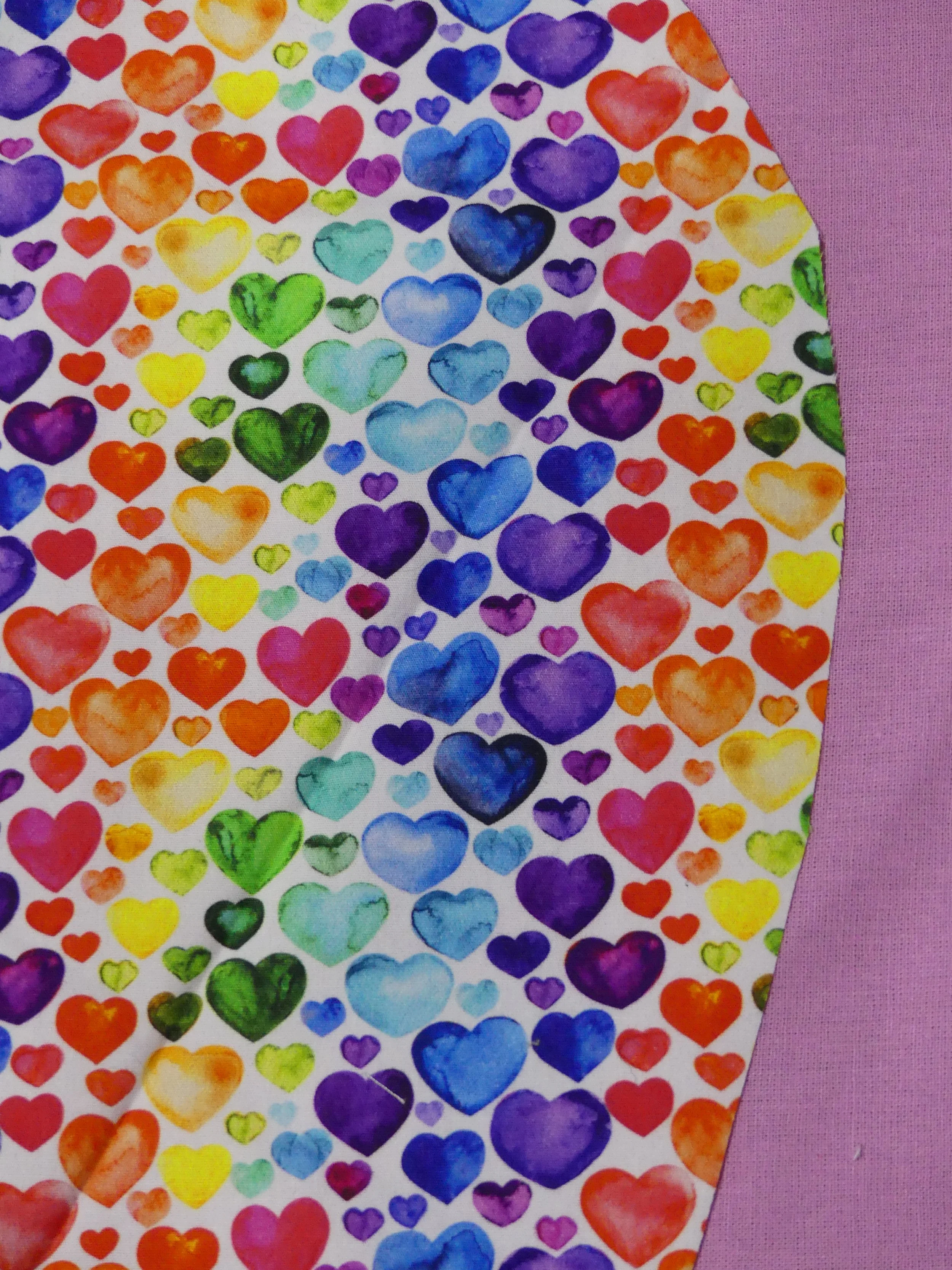 Scrub Cap - Rainbow Hearts - Pink