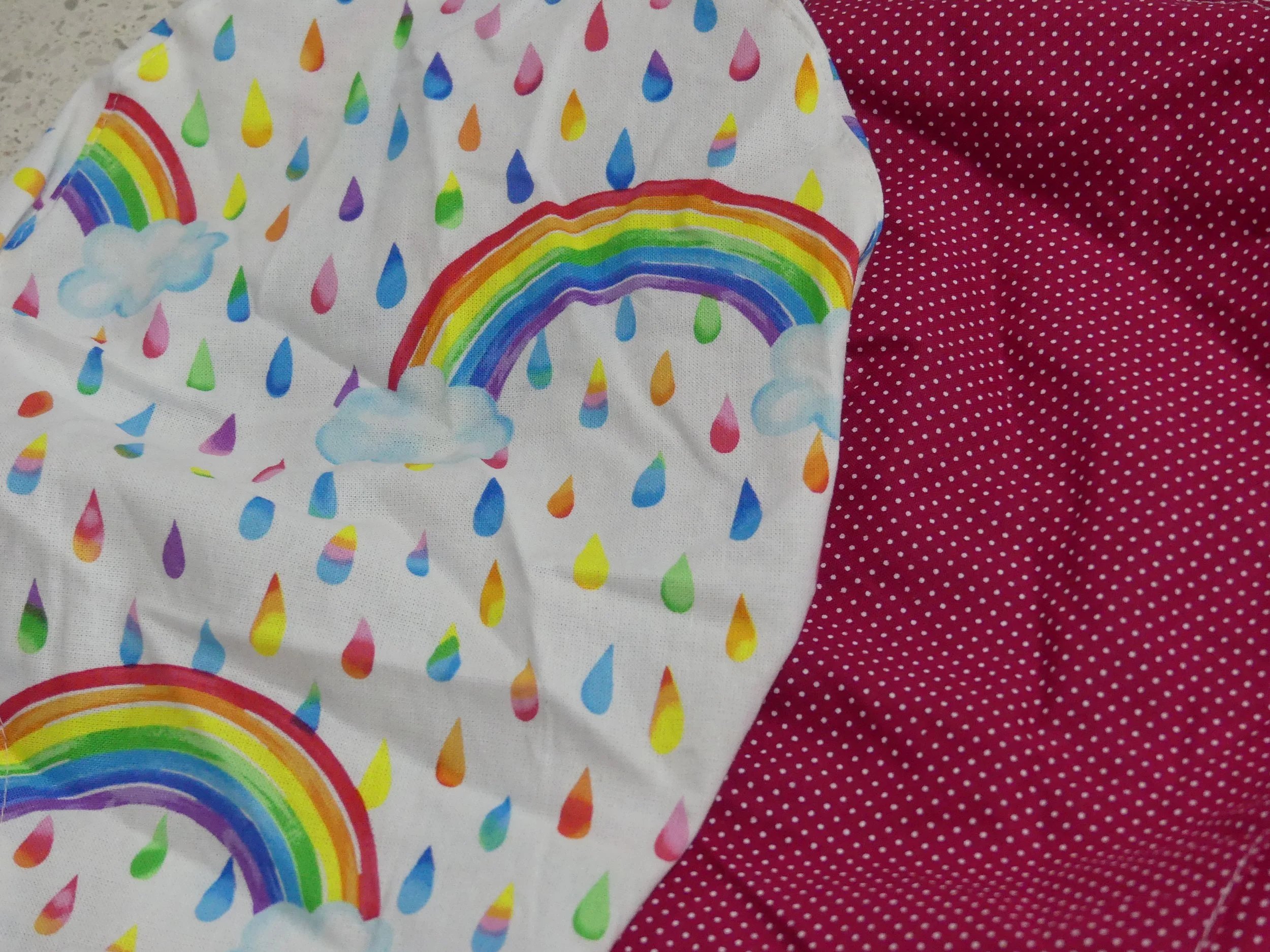 Scrub Cap - Rainbows - Hot Pink Spot