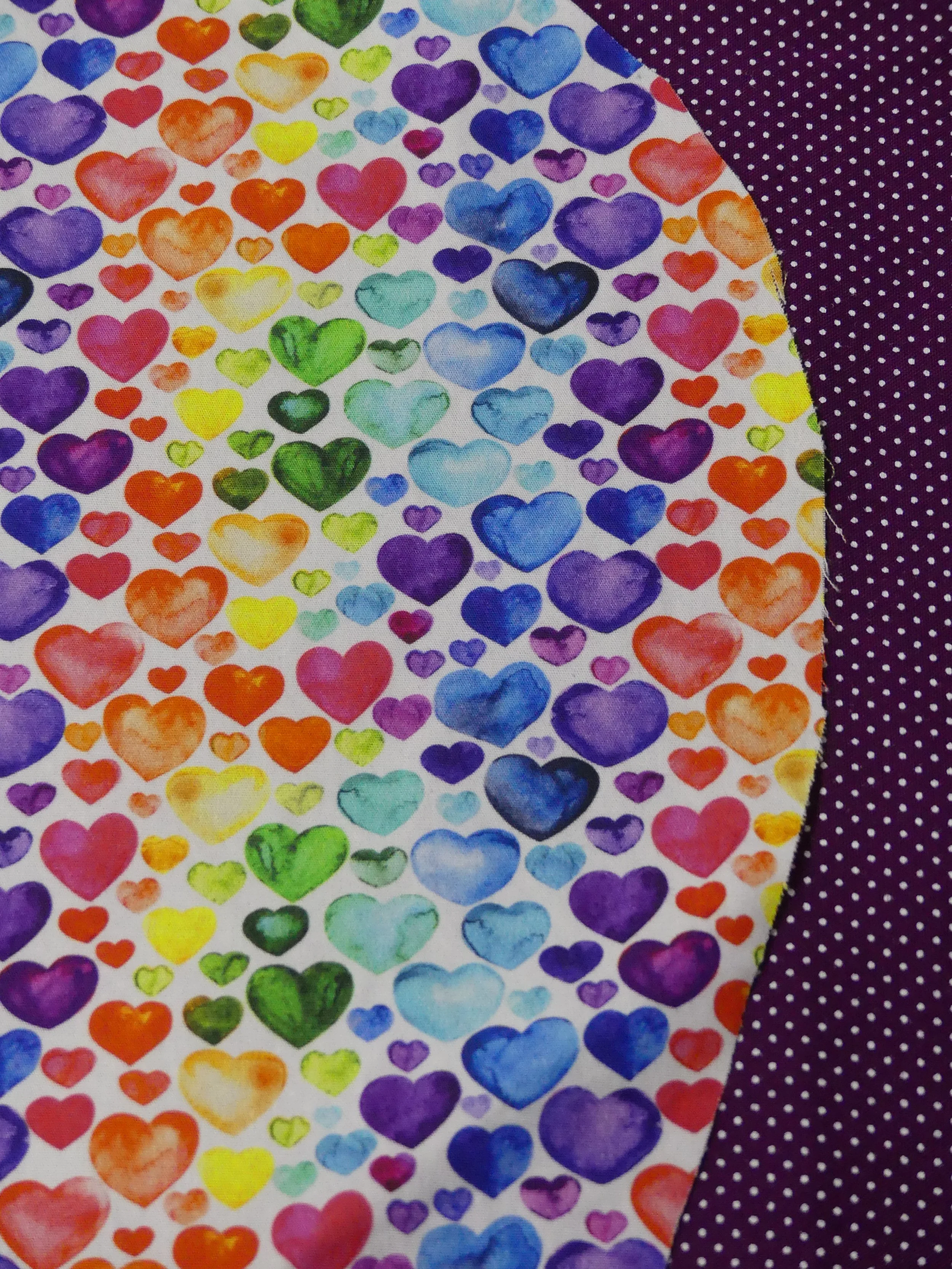 Scrub Cap - Rainbow Hearts - Plum Spot