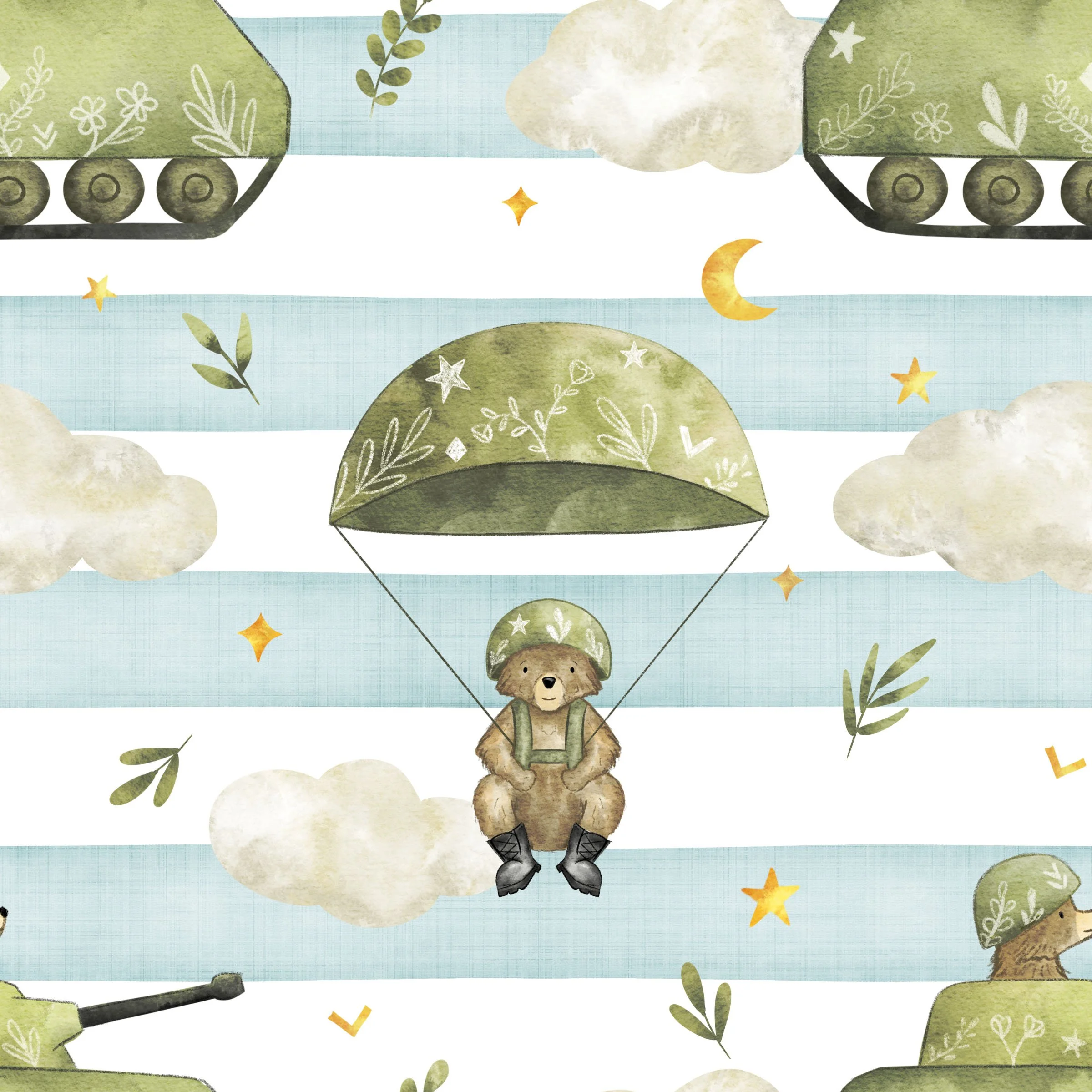 Scrub Top - 3222 Army Bears