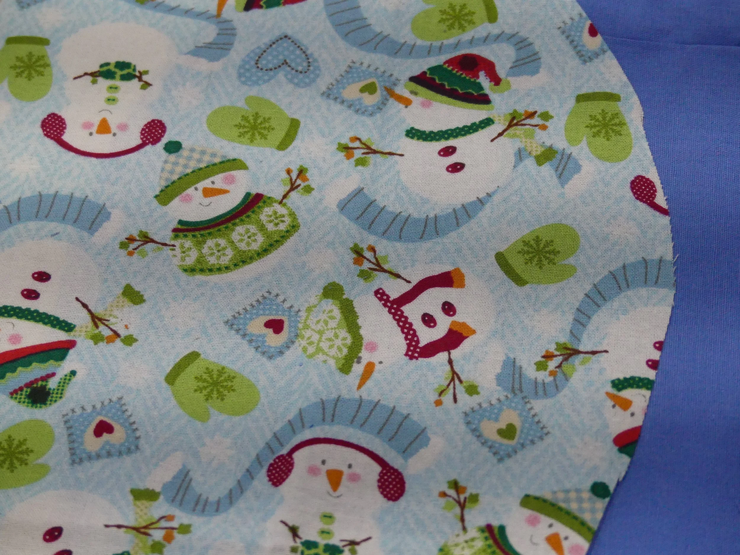 Scrub Cap - Christmas Snowmen - Blue