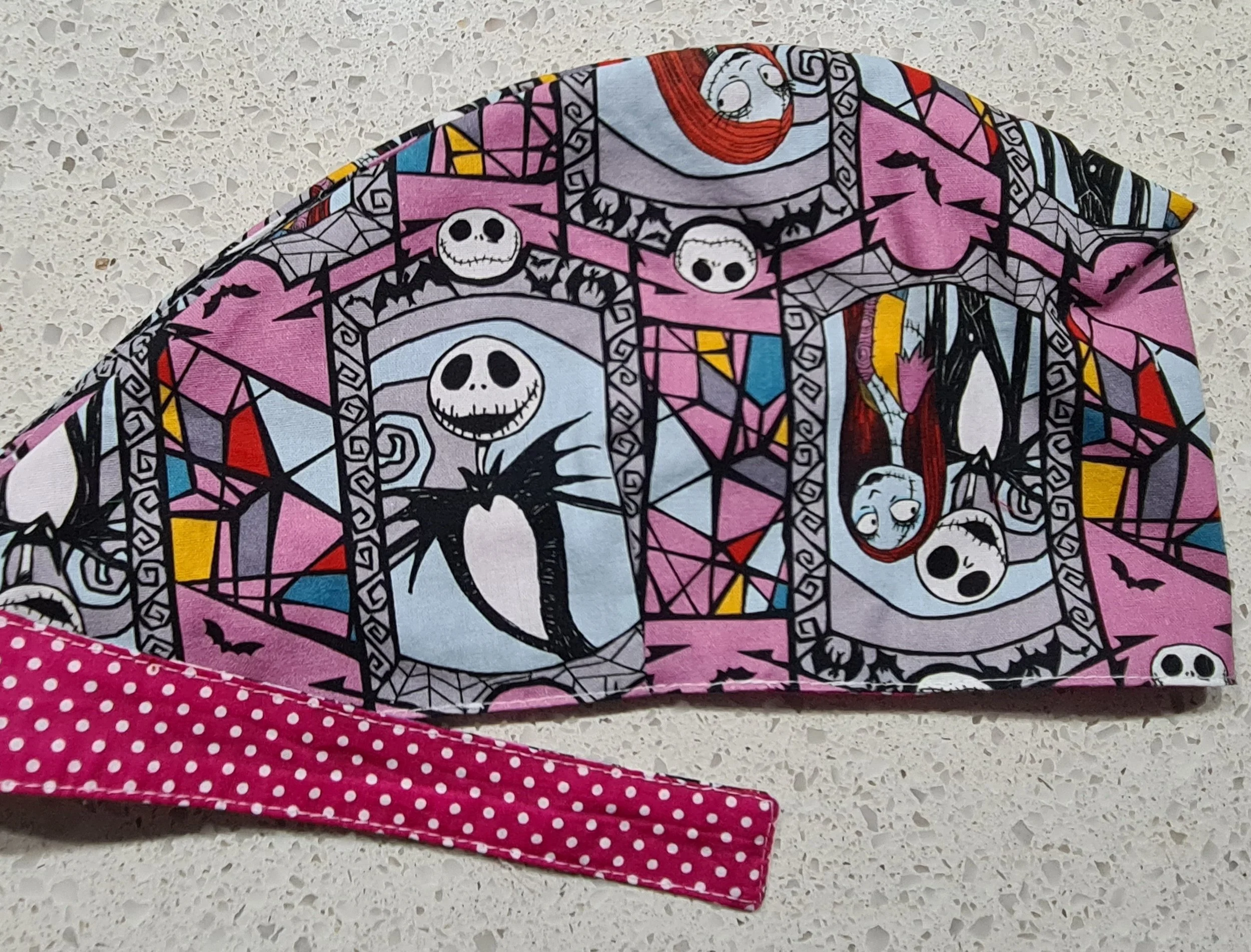 Scrub Cap - Christmas Nightmare Before - Pink Spot