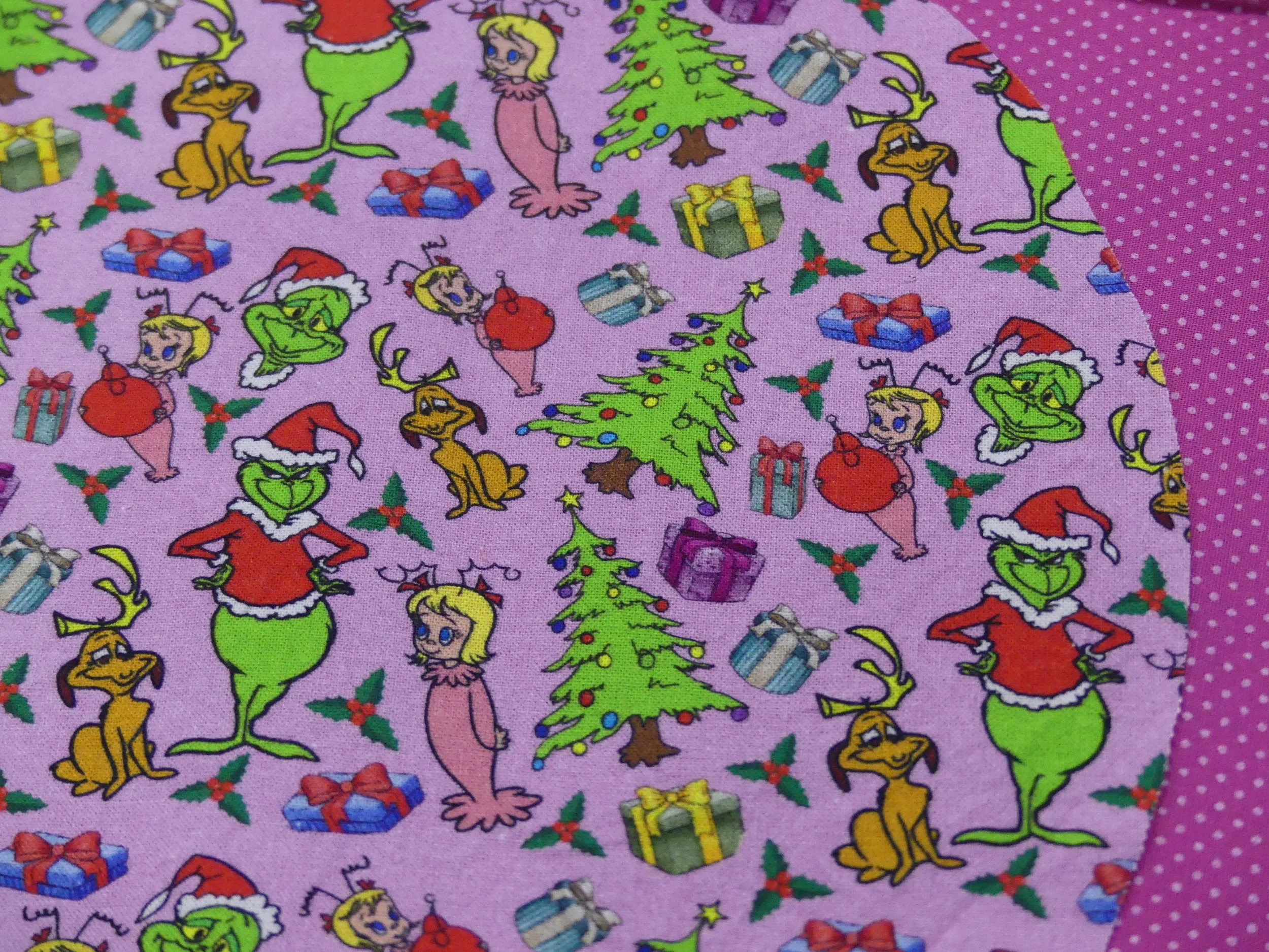 Scrub Cap - Christmas Grinchmas Pink - Pink Spot