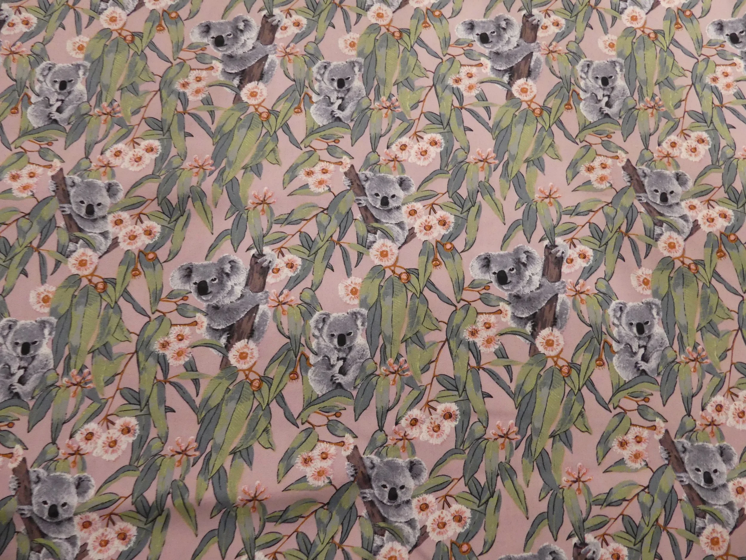 Scrub Top - Size M - Koalas Trees in Pink