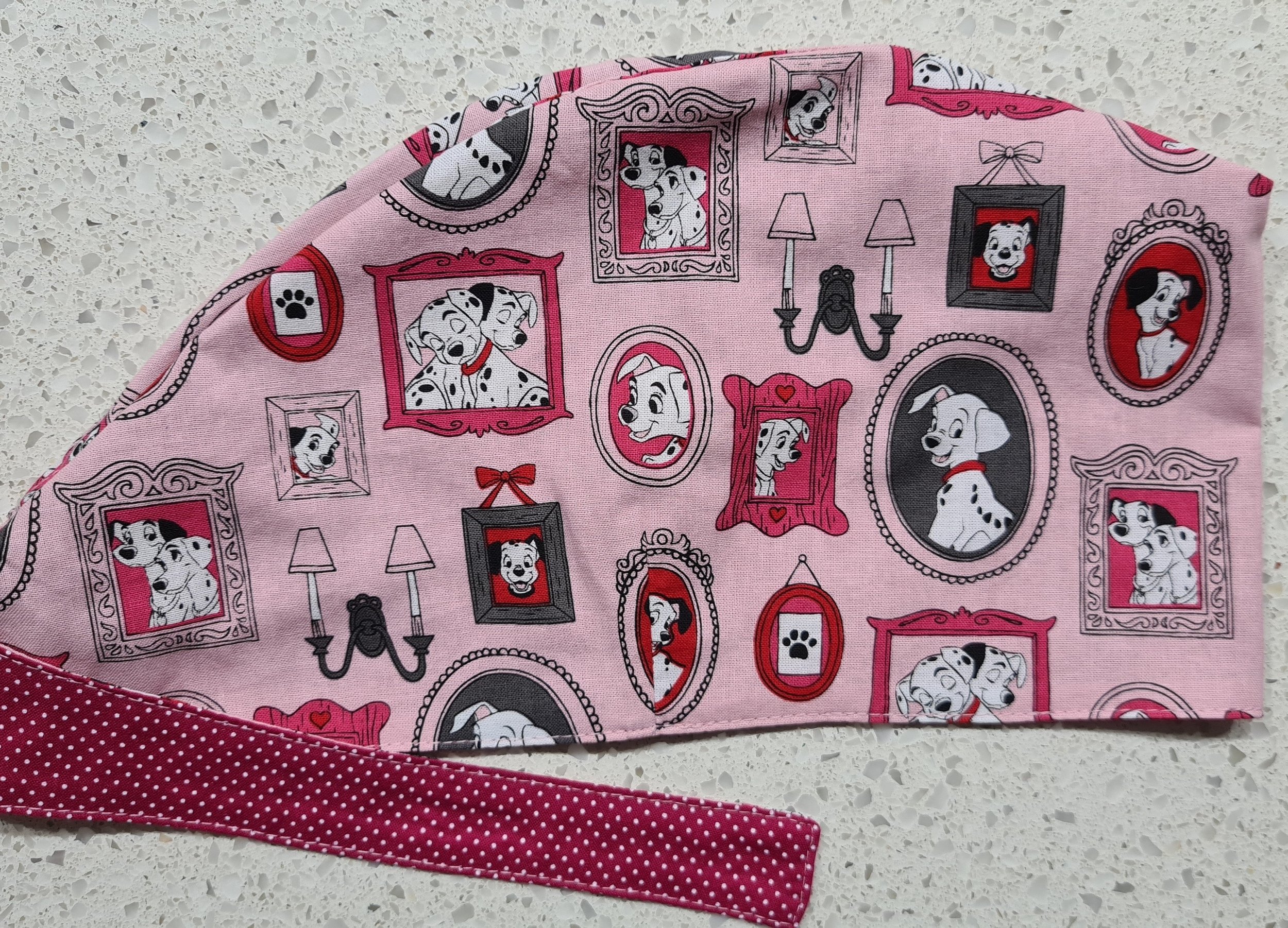Scrub Cap - Dalmatian Portraits - Pink Spot