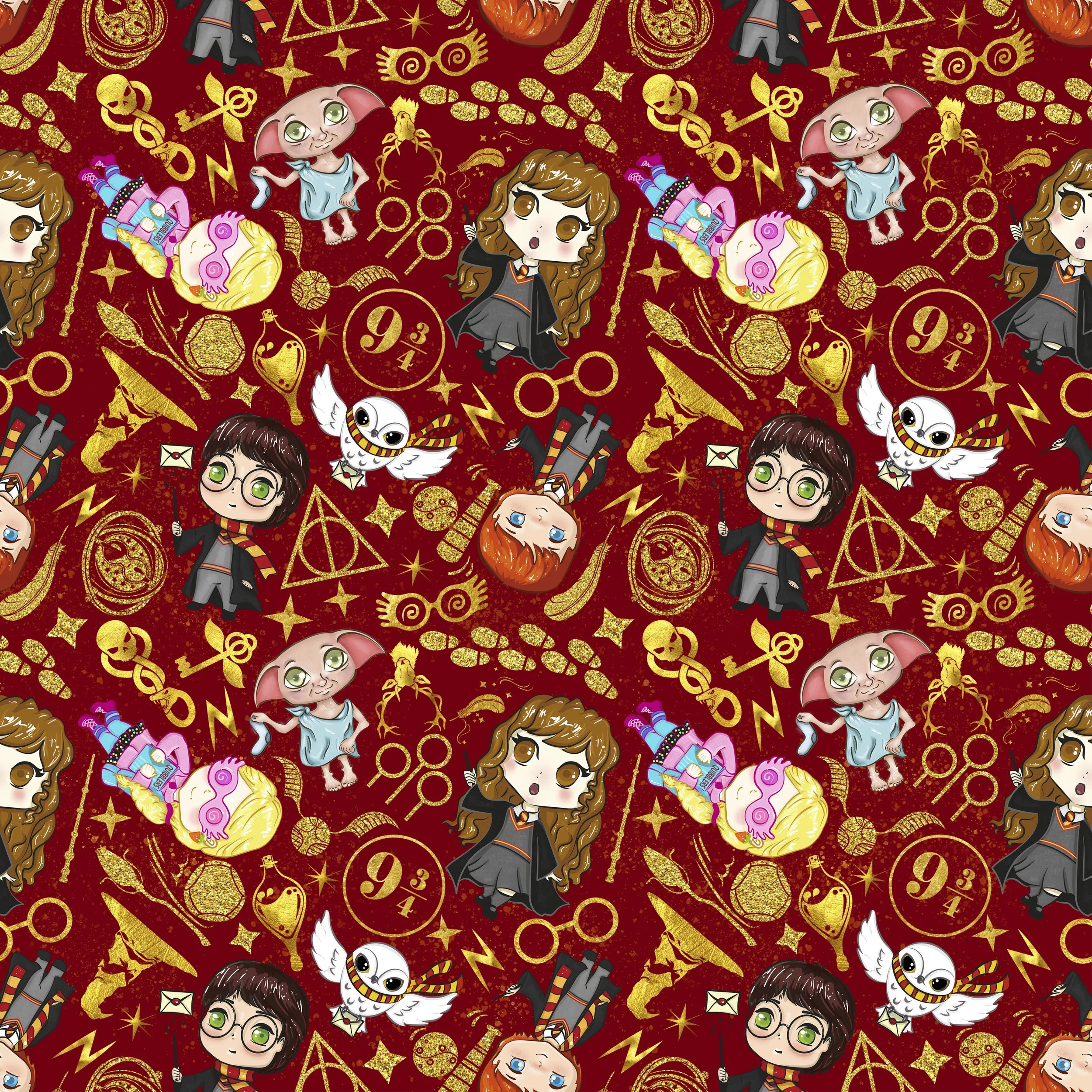 PREORDER - ROUND 33 - SCRUB TOP - 5007 HARRY POTTER RED-GOLD