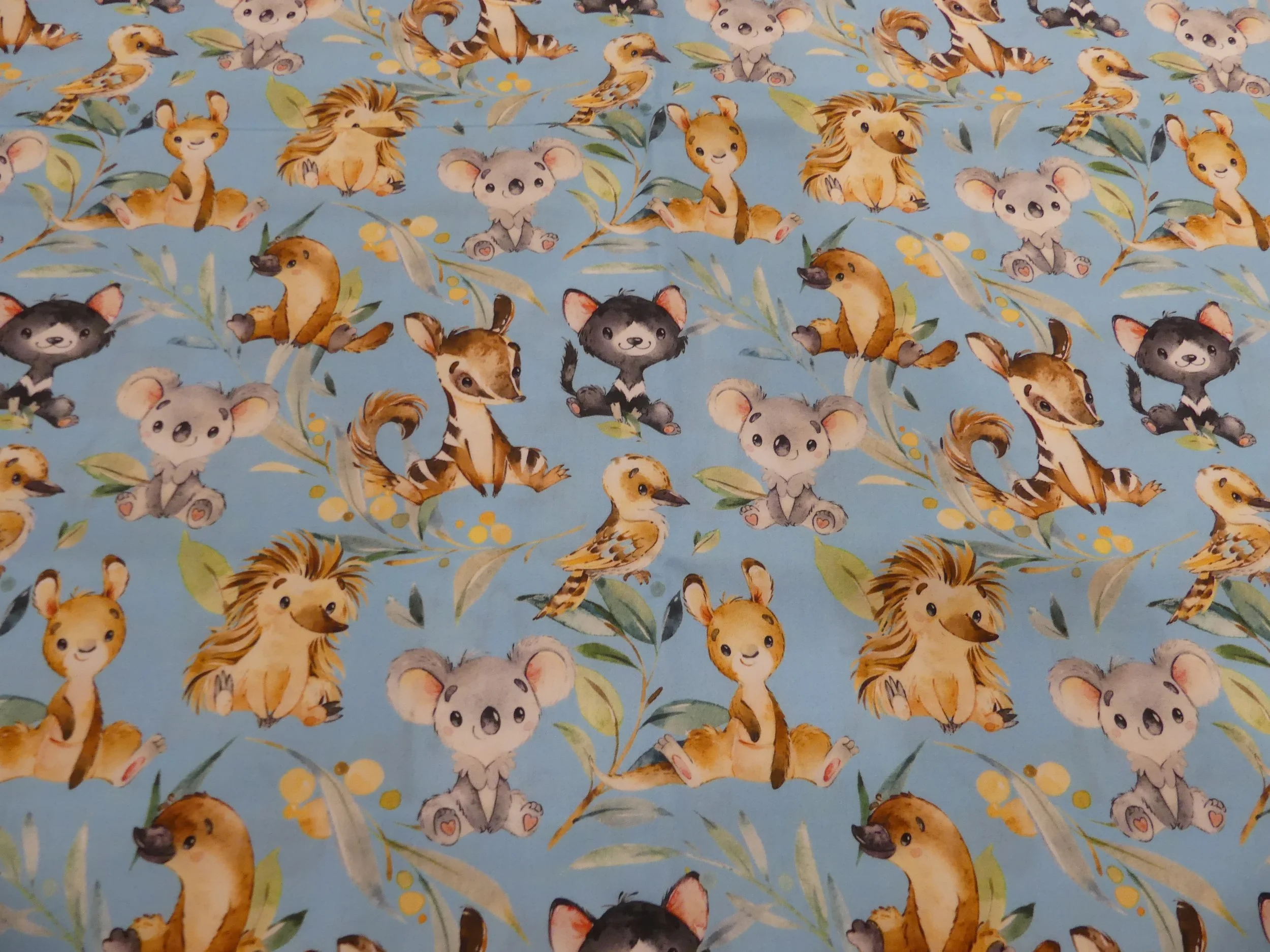 Scrub Top - Size XS - Aussie Animals in Blue