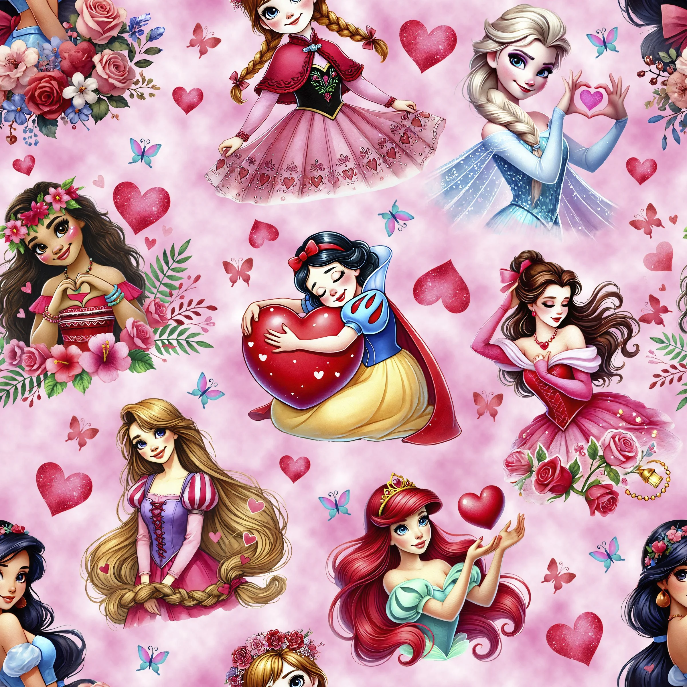 PREORDER - ROUND 33 - SCRUB TOP - 6011 VALENTINES PRINCESSES