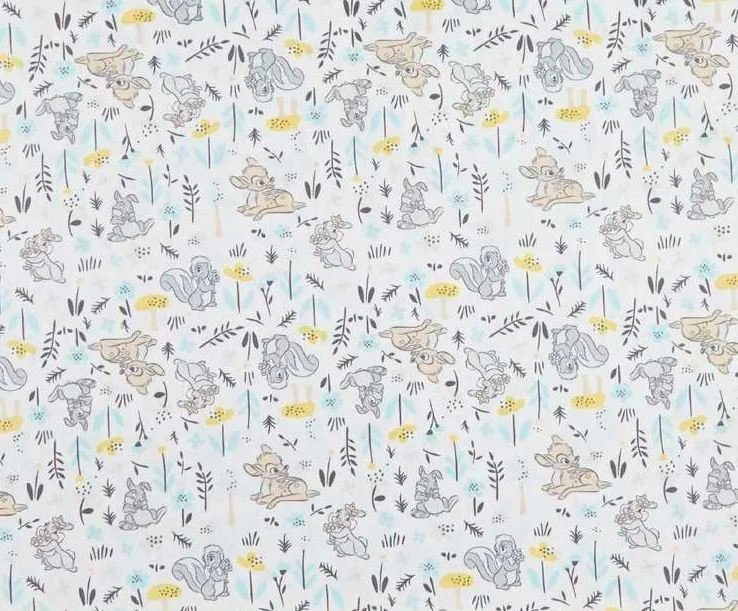 Scrub Top - Size M - Bambi & Friends in White