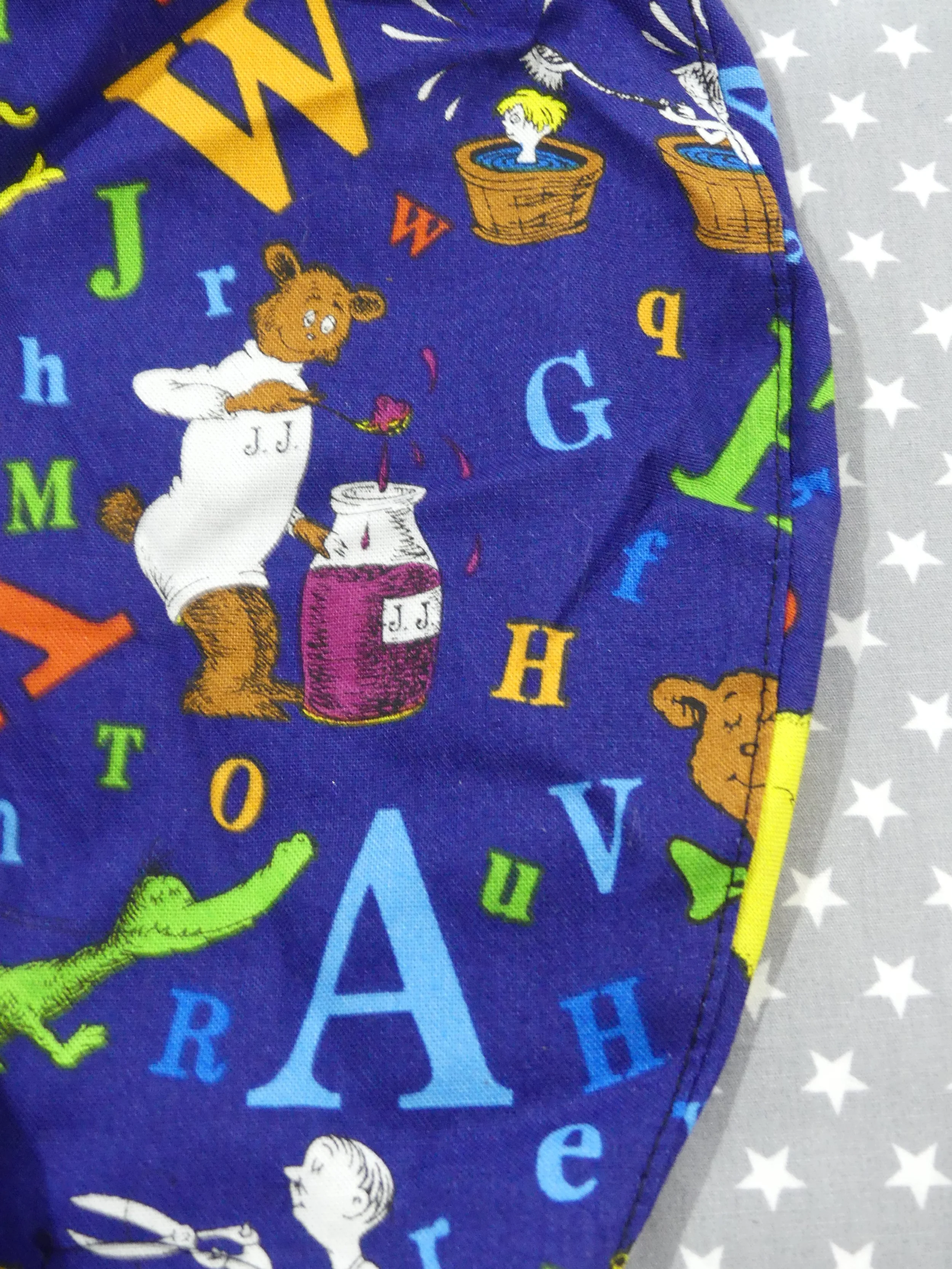 Scrub Cap - Dr Seuss ABC - Grey Stars