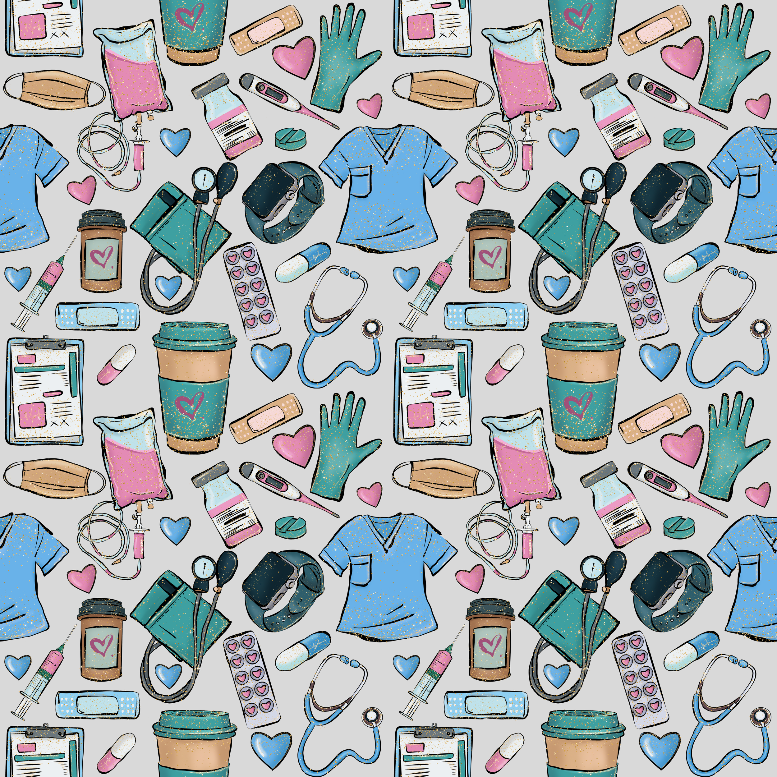 PREORDER - ROUND 33 - SCRUB TOP - 3091 MEDICAL GREY