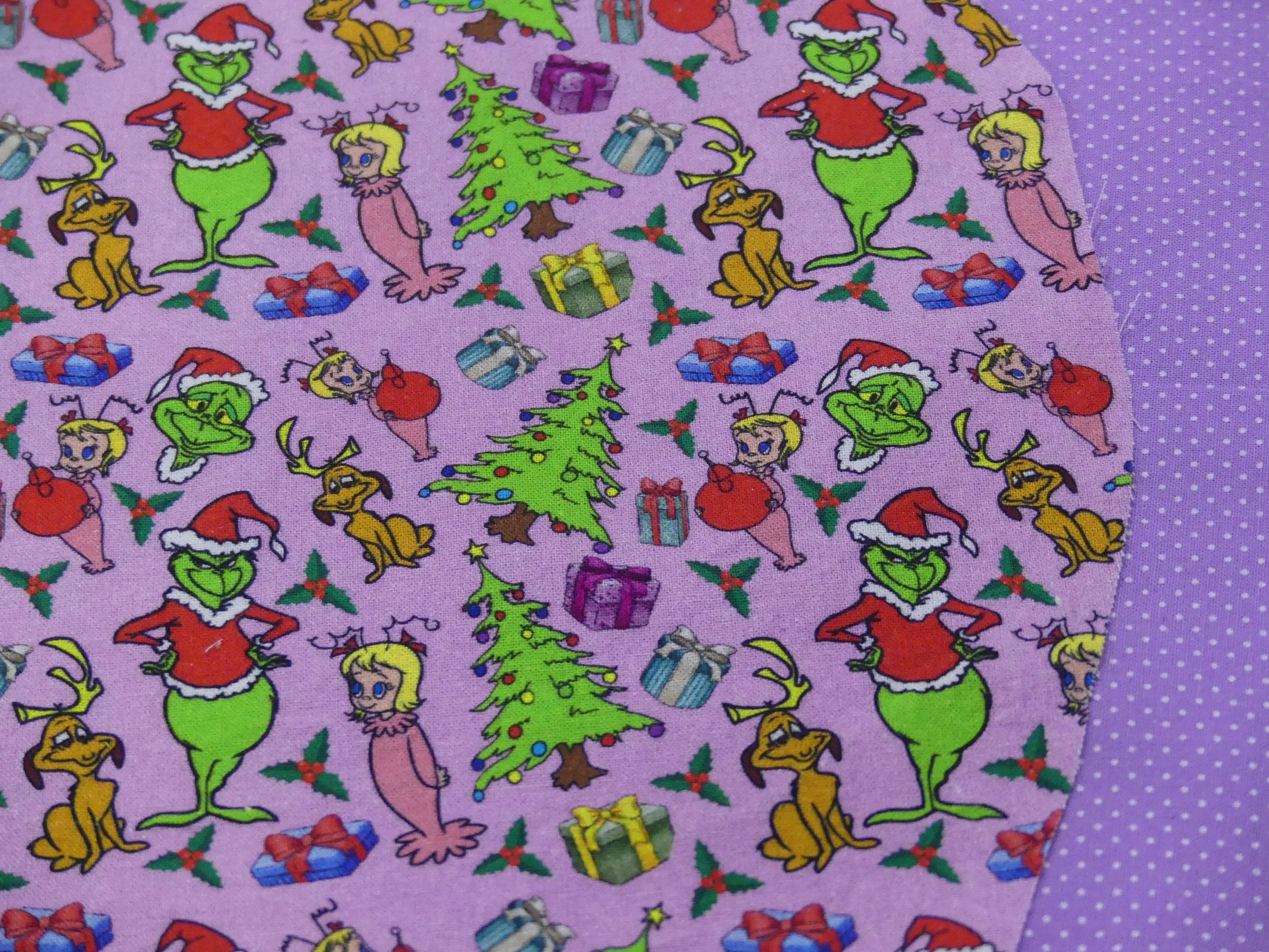 Scrub Cap - Christmas Grinchmas Pink - Purple Spot