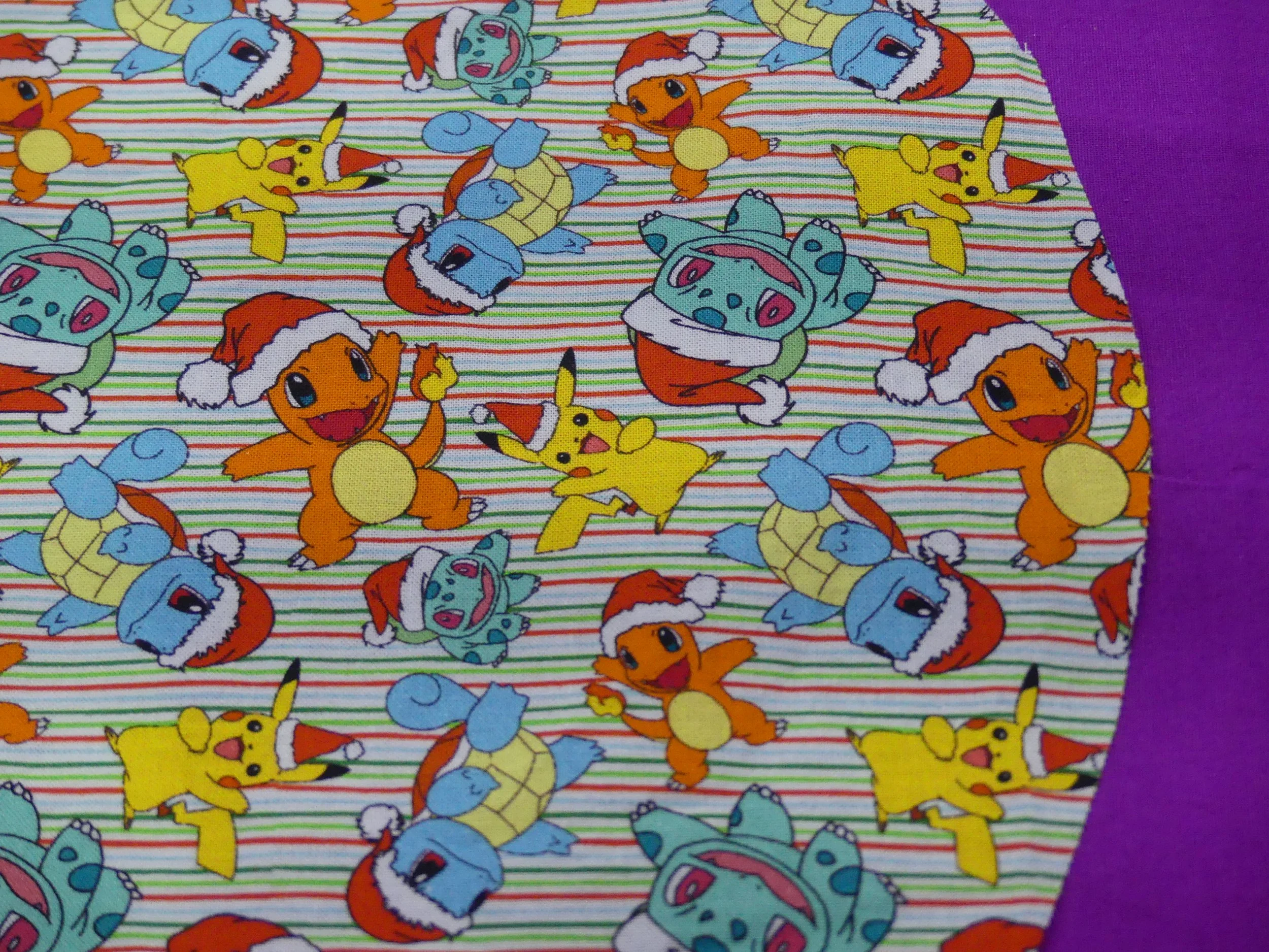 Scrub Cap - Christmas Pokemon Stripes - Purple