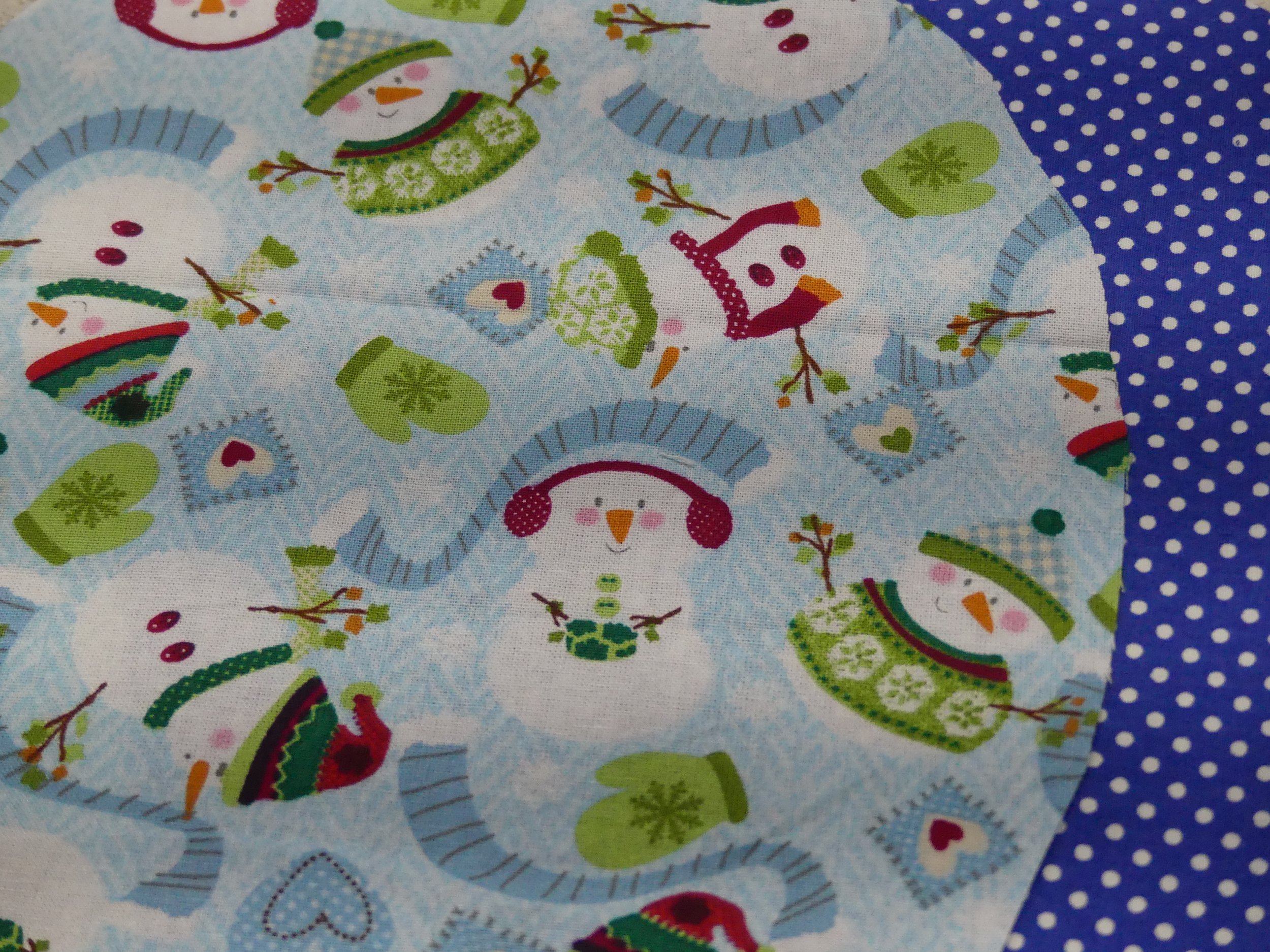 Scrub Cap - Christmas Snowmen - Dark Blue Spot